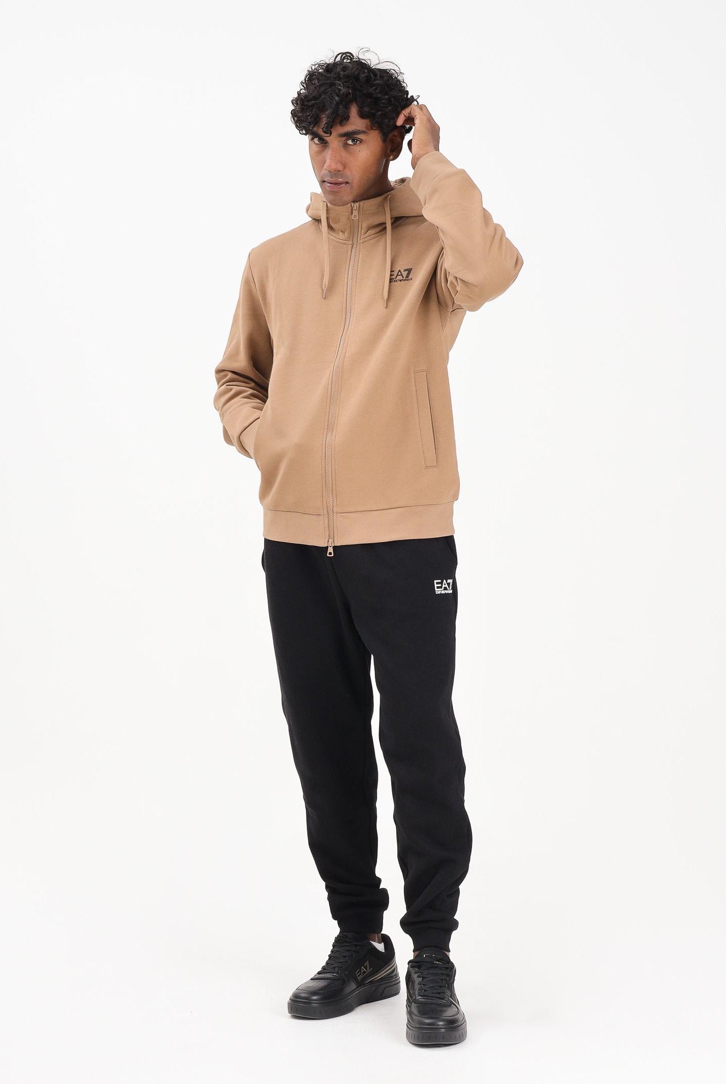 EA7 Tuta Core Identity beige e nera da uomo 8NPV68PJVTZ M1013 EA7