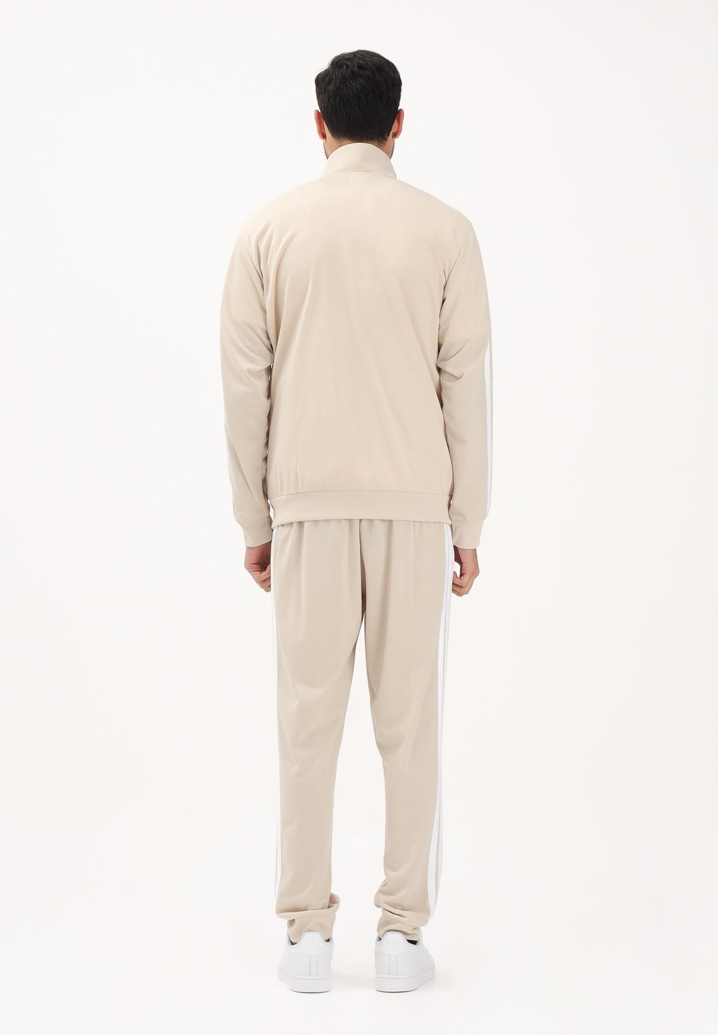 ADIDAS PERFORMANCE Tuta Basic 3-Stripes Fleece beige da uomo KR5358 . ADIDAS PERFORMANCE