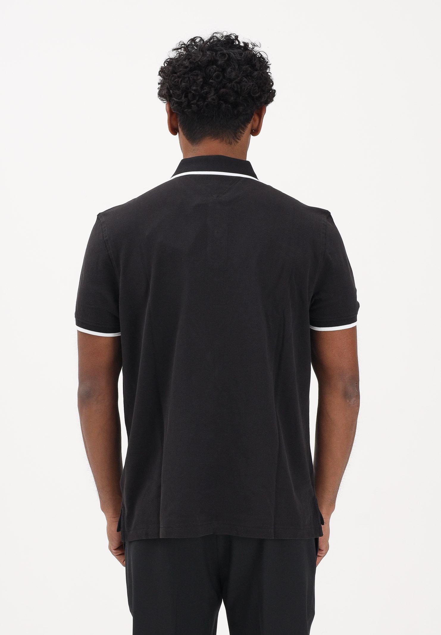 TOMMY HILFIGER Polo a manica corta nera da uomo con logo MW0MW42748 BDS TOMMY HILFIGER