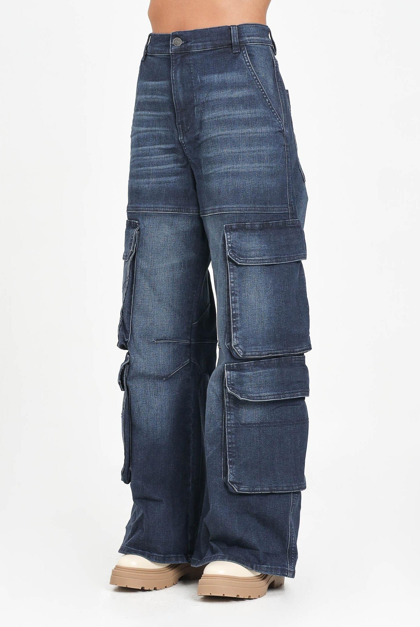 DIESEL Jeans cargo D-Argjx in denim blu per donna, ragazzi e bambini J02514KXBQL K01 DIESEL