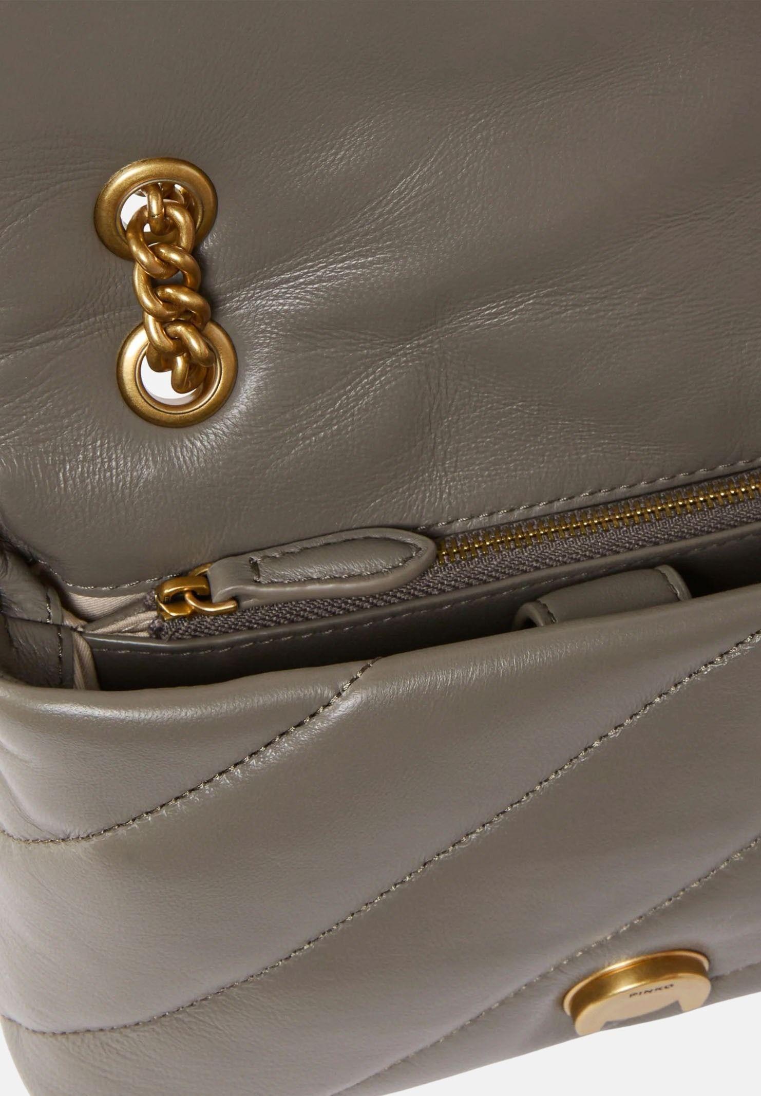 PINKO Borsa a tracolla Mini Love Bag Puff grigio tortora da donna 100039A0F2 K33Q PINKO