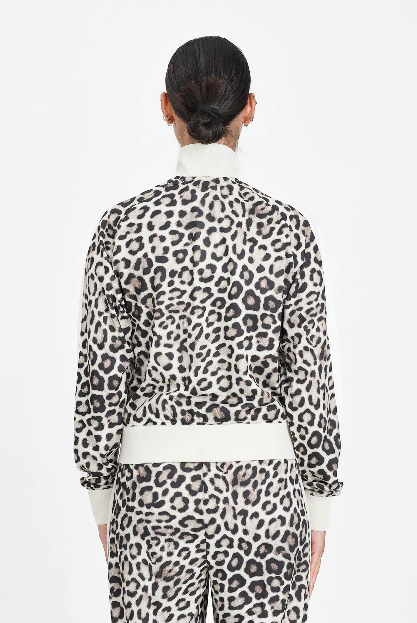 PUMA Felpa con zip T7 Leo Luxe All-Over Print panna da donna 632342 91 PUMA