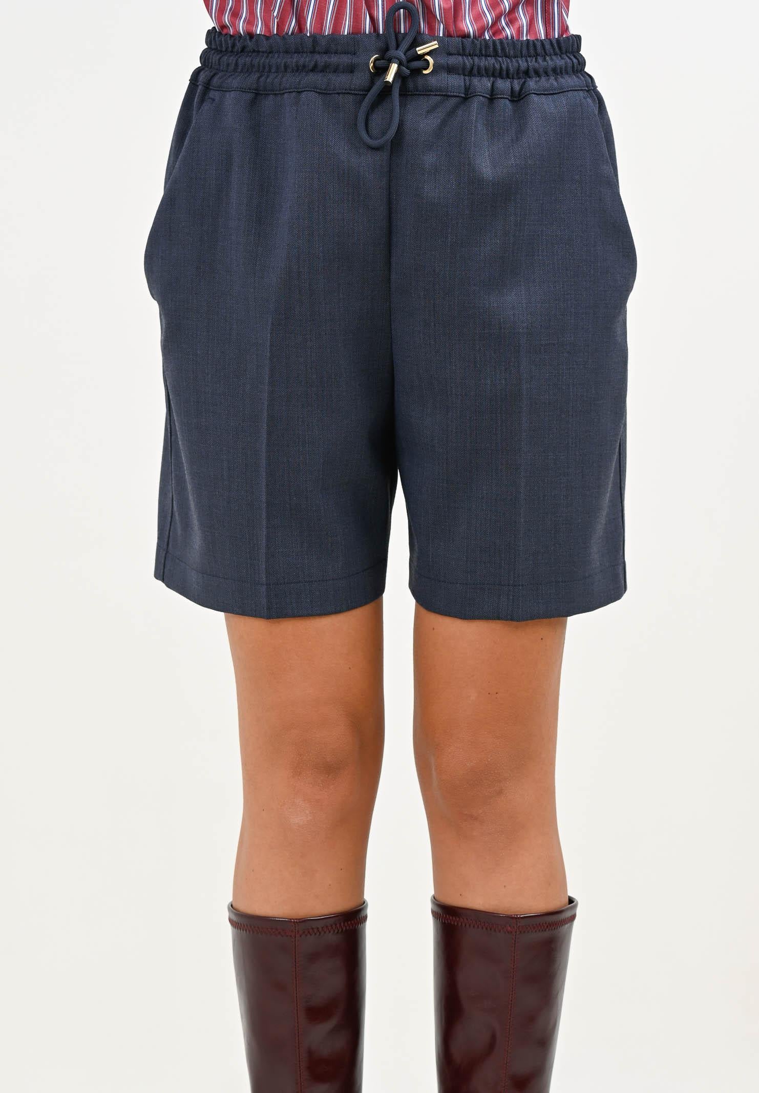 PINKO Shorts blu da donna in lana armaturata 105742A2SN G07 PINKO