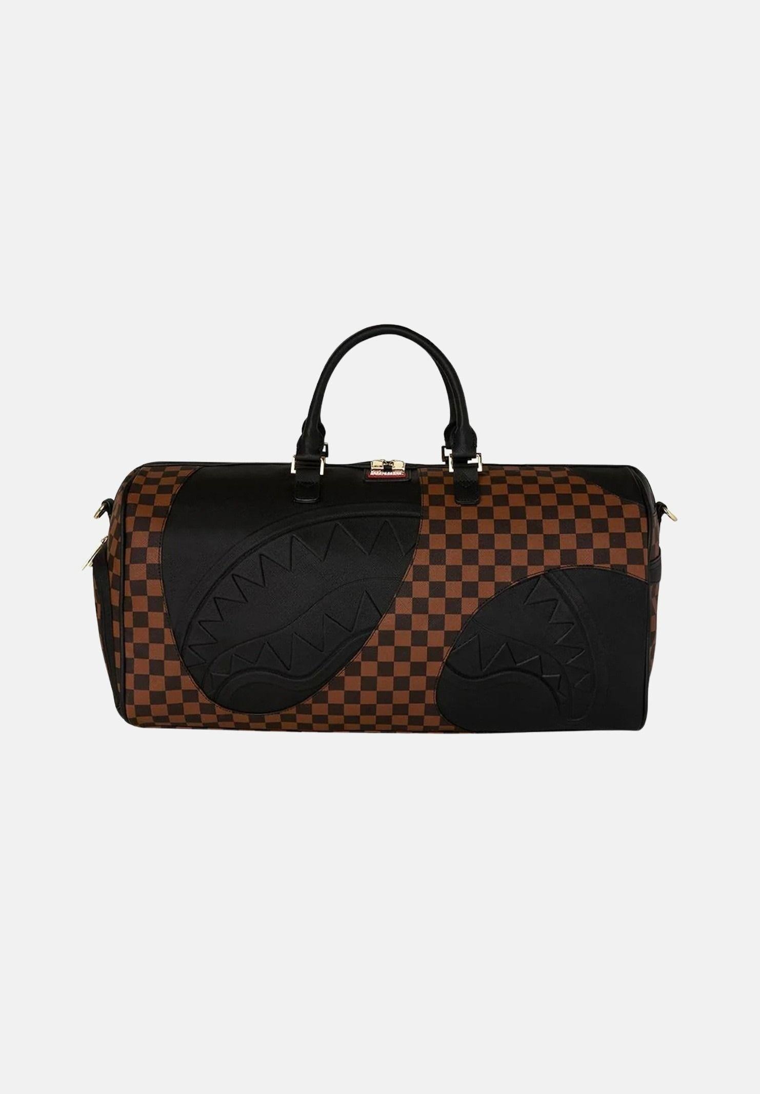 SPRAYGROUND Borsone JETSTREAM BROWN DUFFLE marrone e nero per uomo e donna 910D8285NSZ . SPRAYGROUND