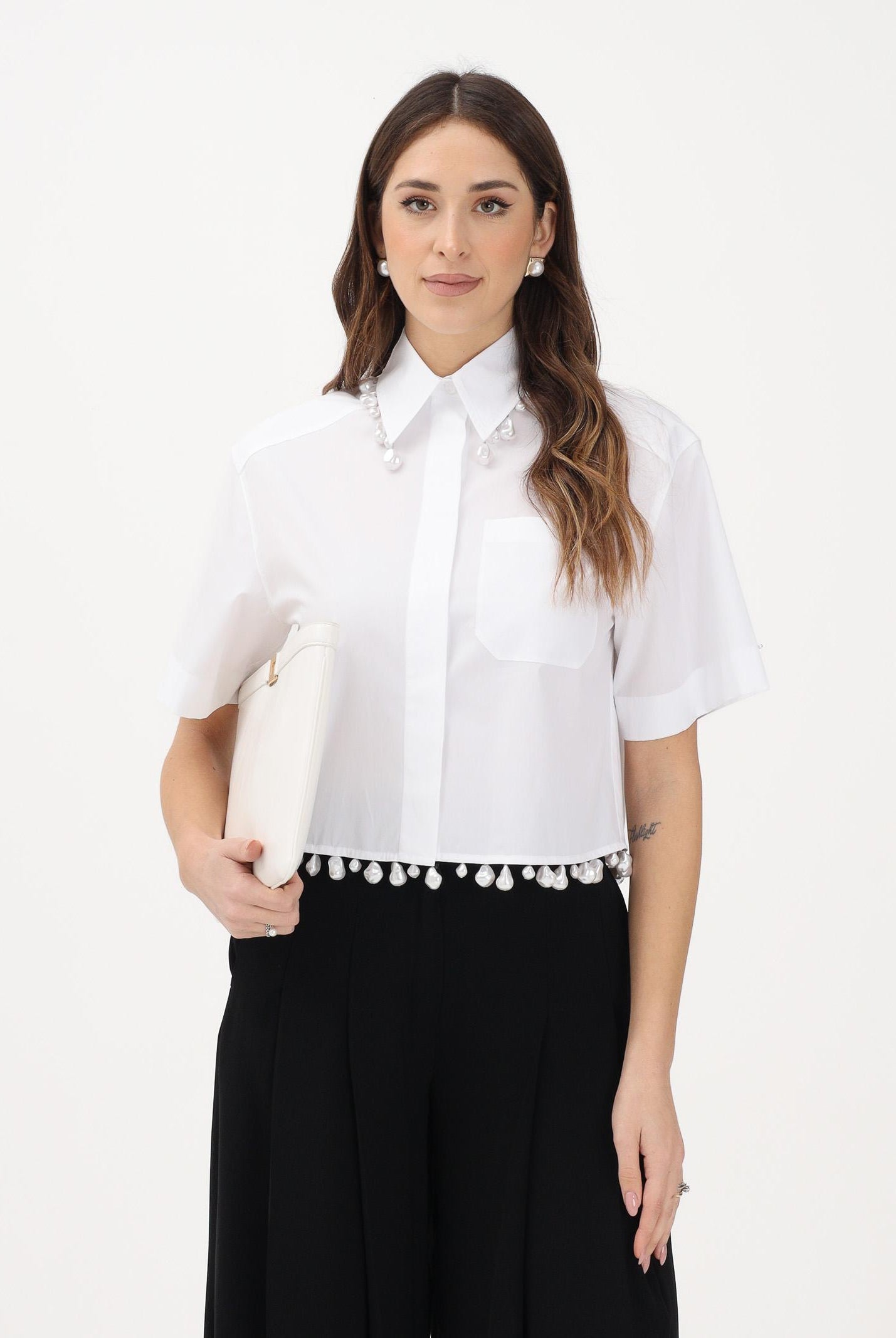 SPORTMAX Camicia a manica corta SPXCOGNAC bianca da donna 2612111072600 001 SPORTMAX