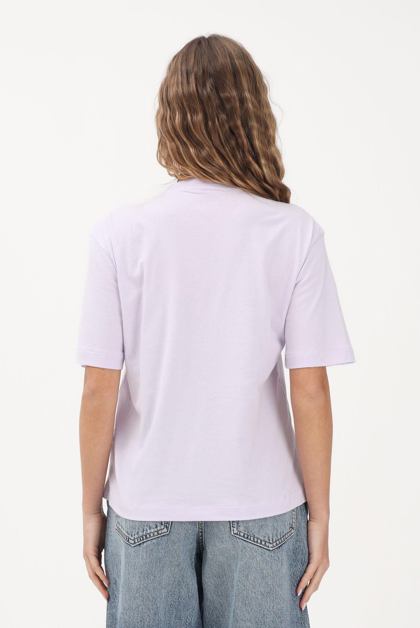 CALVIN KLEIN JEANS T-shirt a manica corta lilla da donna con logo LV047F800G 3OQ CALVIN KLEIN JEANS