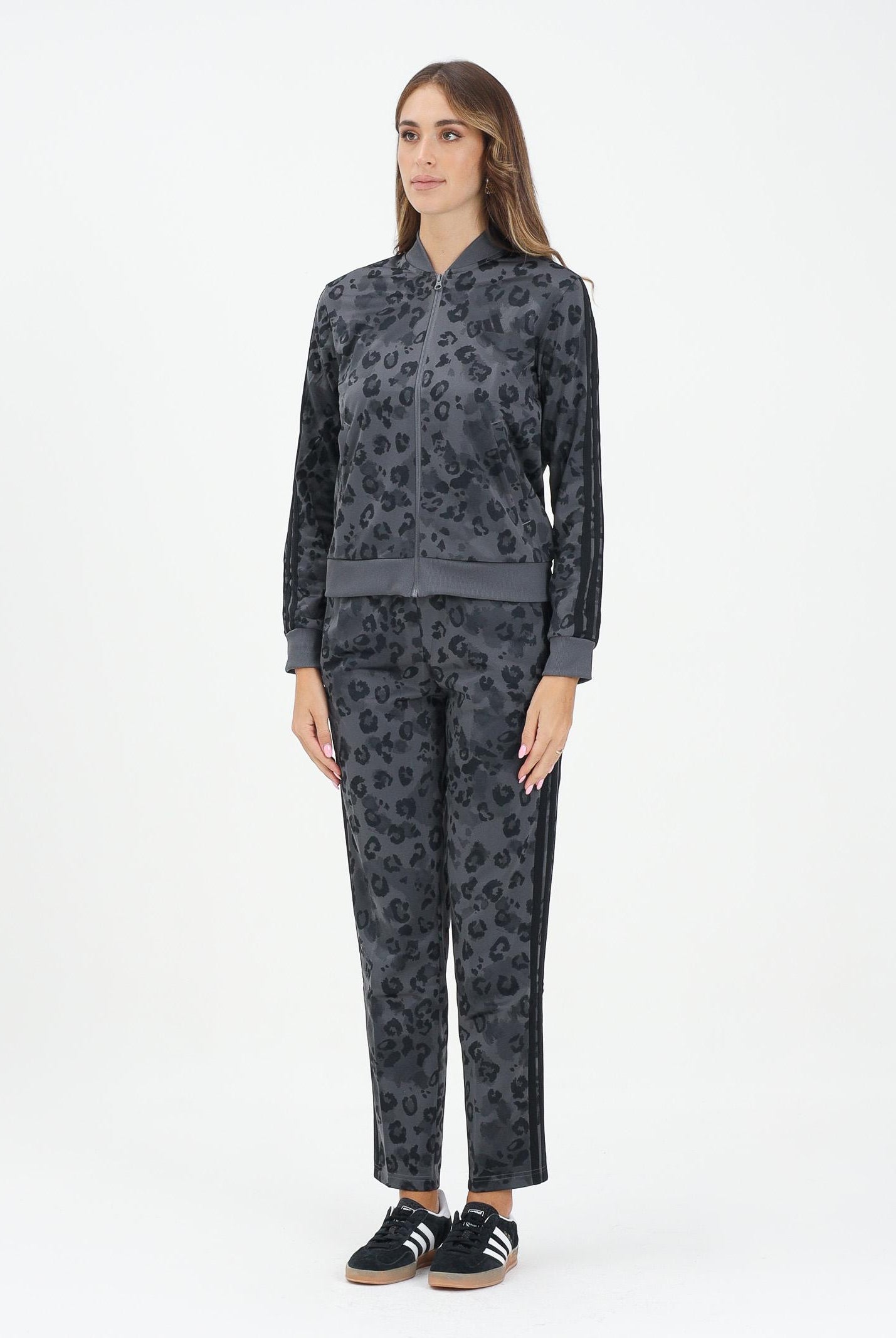 ADIDAS PERFORMANCE Tuta Essentials 3-Stripes Leo grigia da donna JW8762  ADIDAS PERFORMANCE