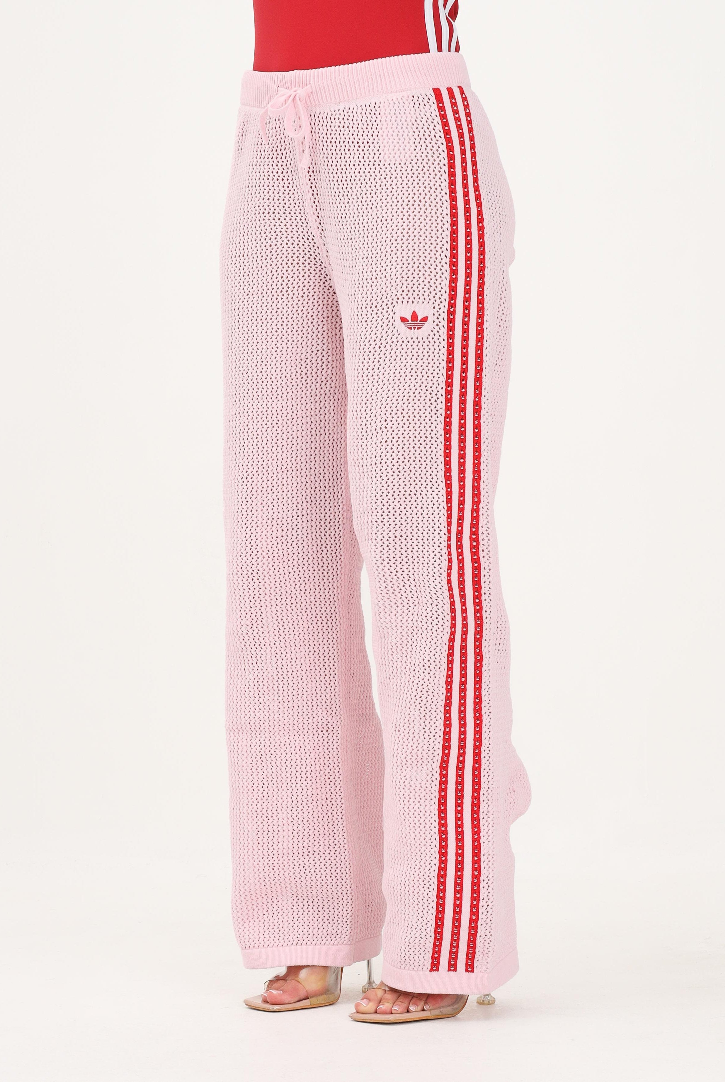ADIDAS ORIGINALS pantaloni sportivi Firebird Knitted Crochet Track Pants clpink/red rosa donna. KQ6659 . ADIDAS ORIGINALS
