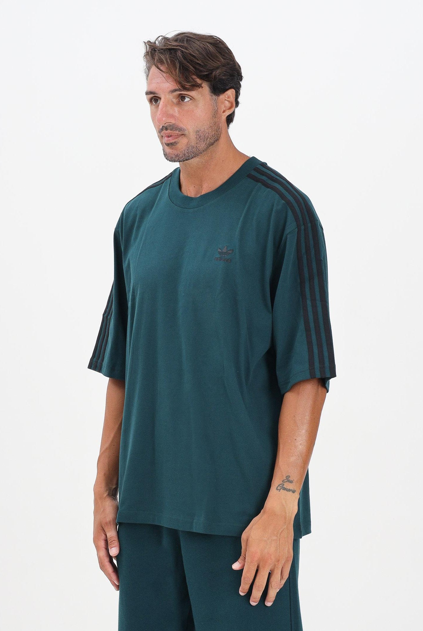 ADIDAS ORIGINALS T-shirt a manica corta Adicolor Oversized verde da uomo JY1396 . ADIDAS ORIGINALS