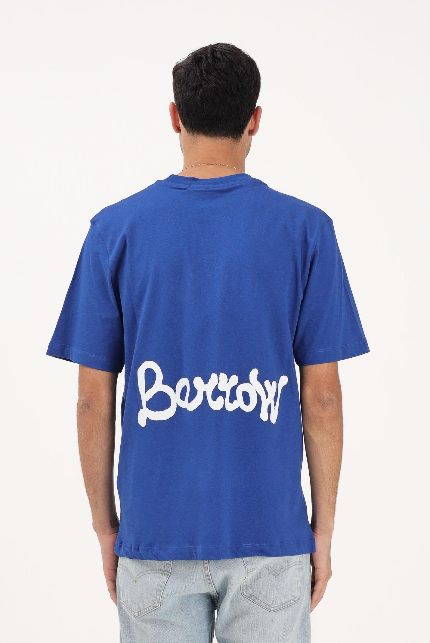 BARROW T-shirt a manica corta blu per uomo e donna con stampa S6BWUATH078 066 BARROW