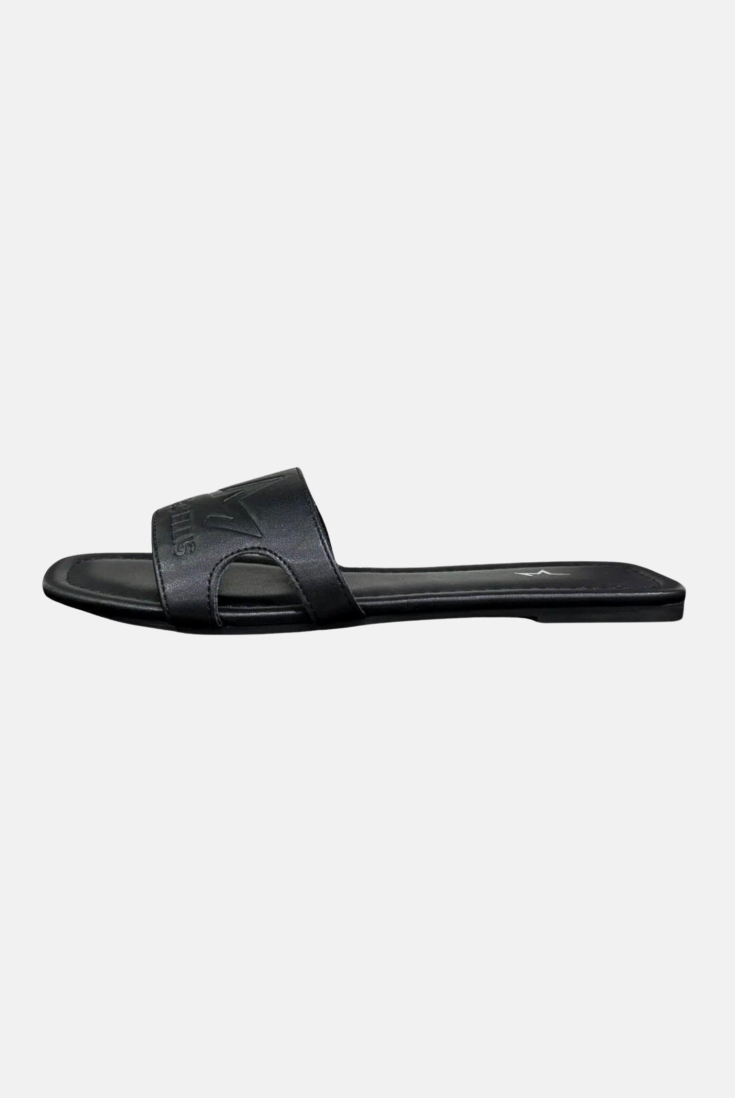 MARC ELLIS Ciabatte flat nere da donna con logo ME261C150 BX1 MARC ELLIS