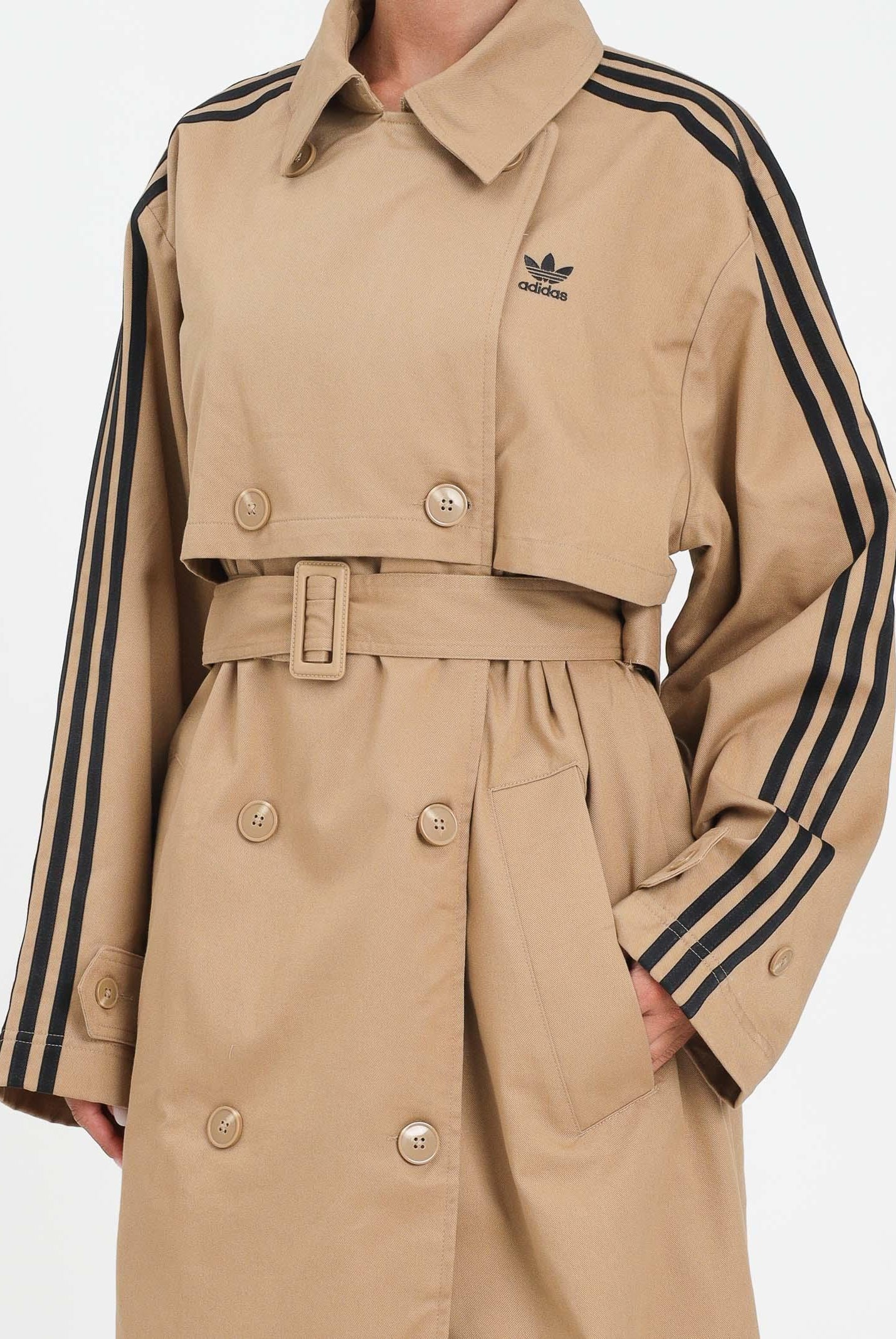 ADIDAS ORIGINALS Trench Adicolor beige da donna JW2663 ADIDAS ORIGINALS