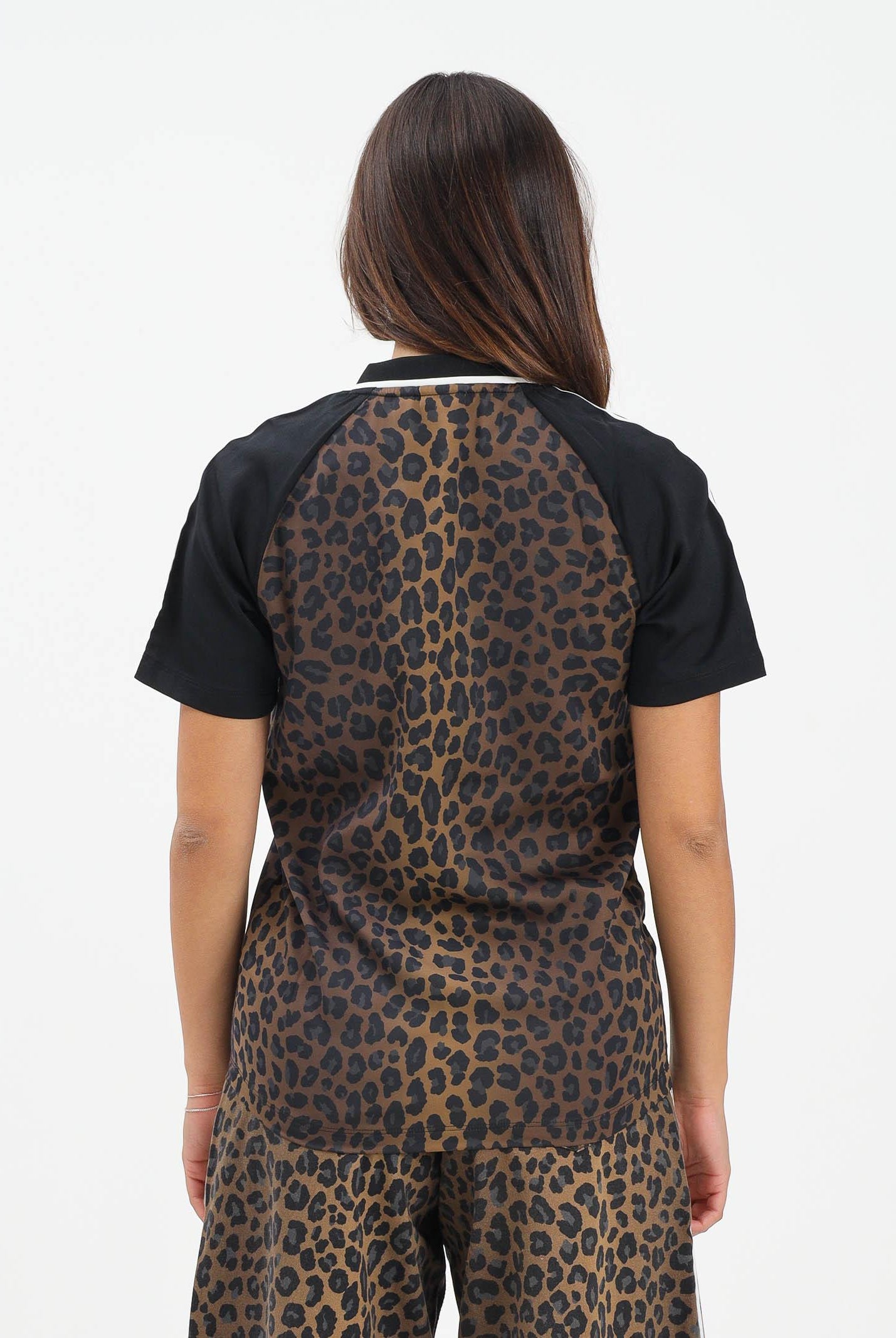 ADIDAS ORIGINALS T-shirt a manica corta Leopard marrone da donna KA2671 . ADIDAS ORIGINALS