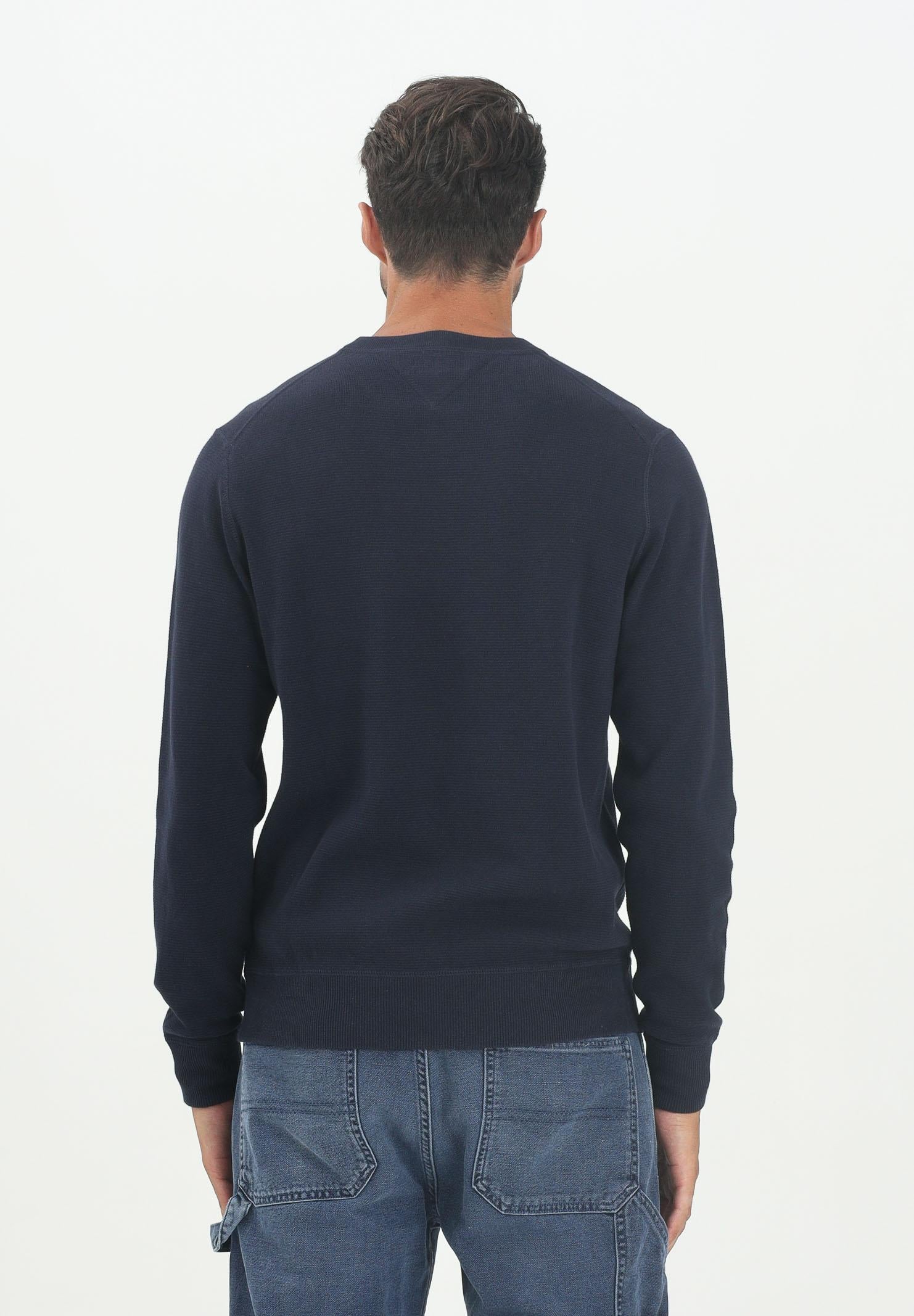 TOMMY HILFIGER Maglioncino girocollo blu da uomo con logo MW0MW39533DW5 TOMMY HILFIGER