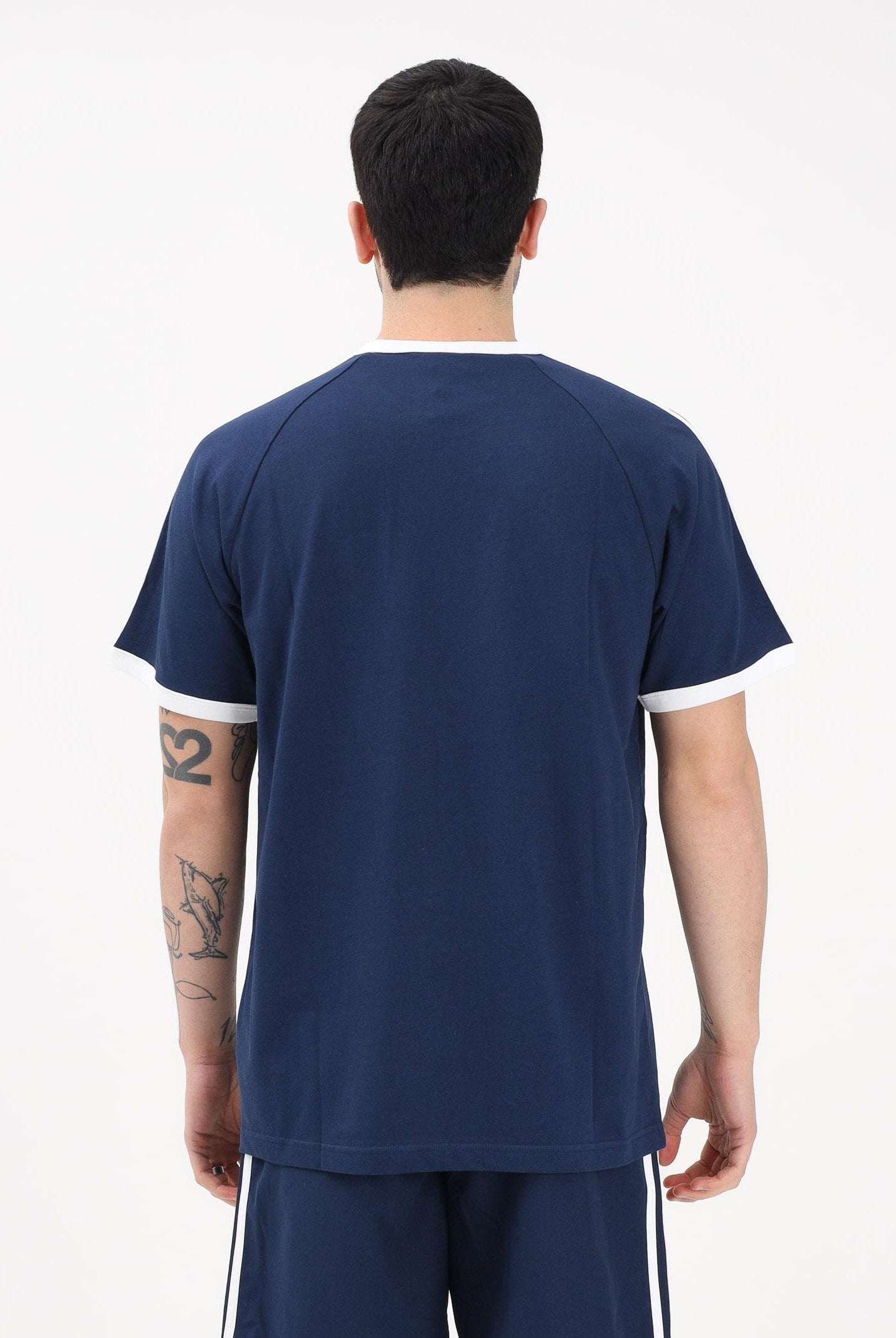 ADIDAS ORIGINALS T-shirt a manica corta 3 STRIPES blu da uomo KE3536 . ADIDAS ORIGINALS