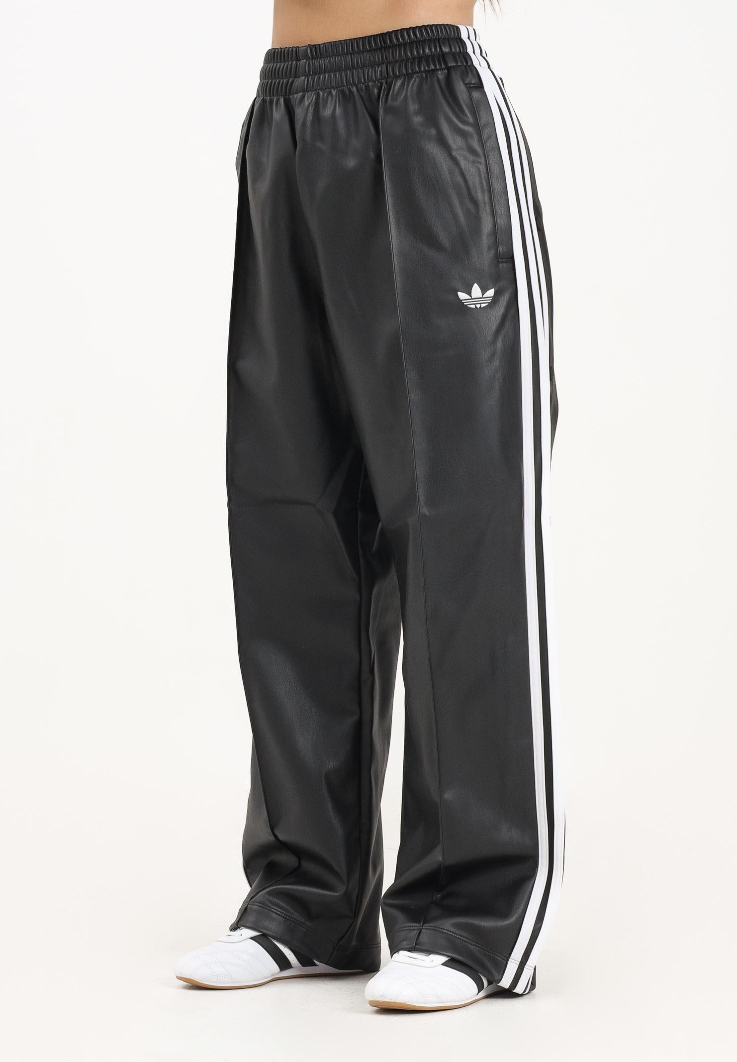 ADIDAS ORIGINALS Pantalone adidas x Jeremy Scott Pride in ecopelle nera da donna JY2015 . ADIDAS ORIGINALS