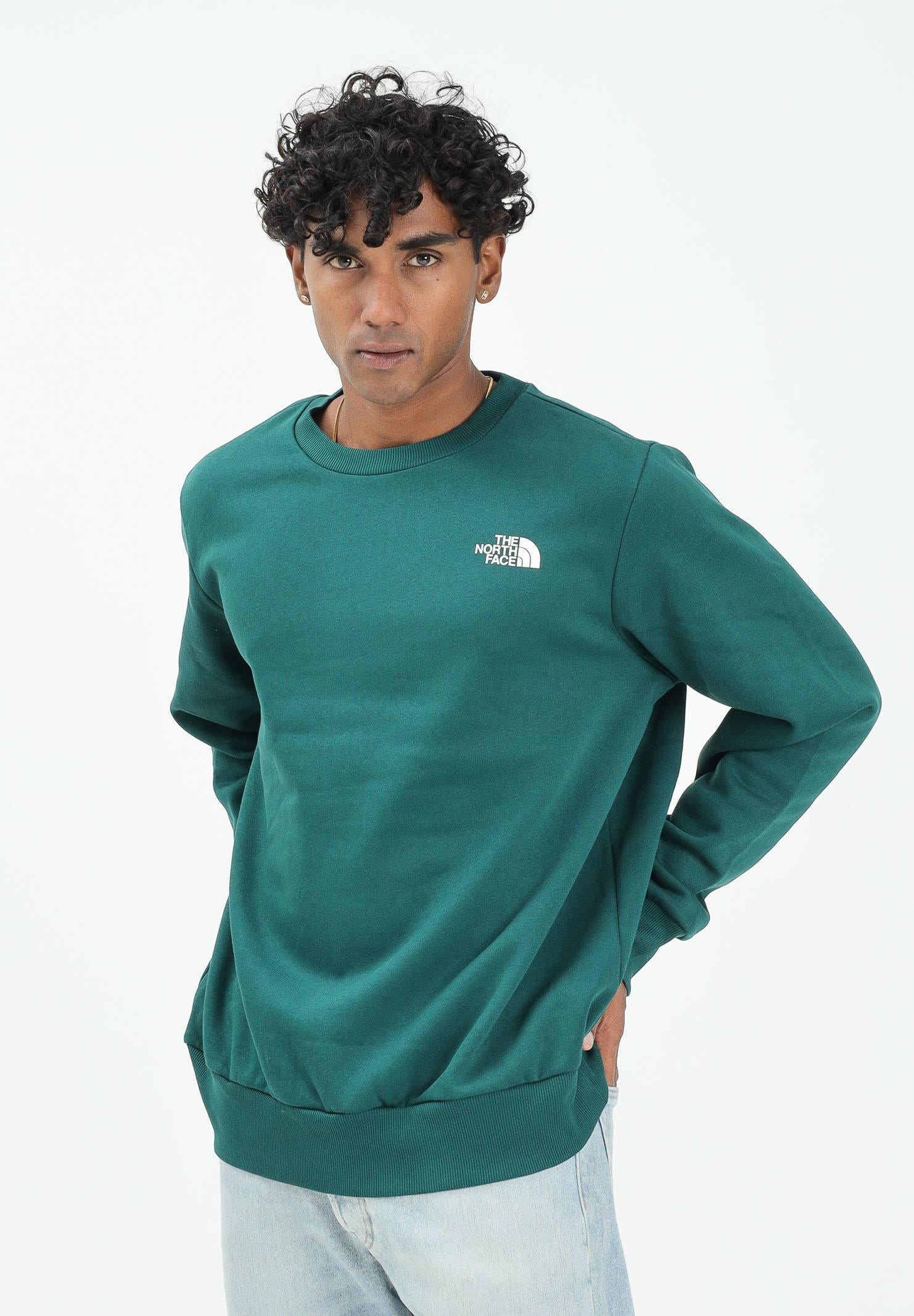 THE NORTH FACE Felpa girocollo Essential verde da uomo NF0A89FB1KI1 THE NORTH FACE