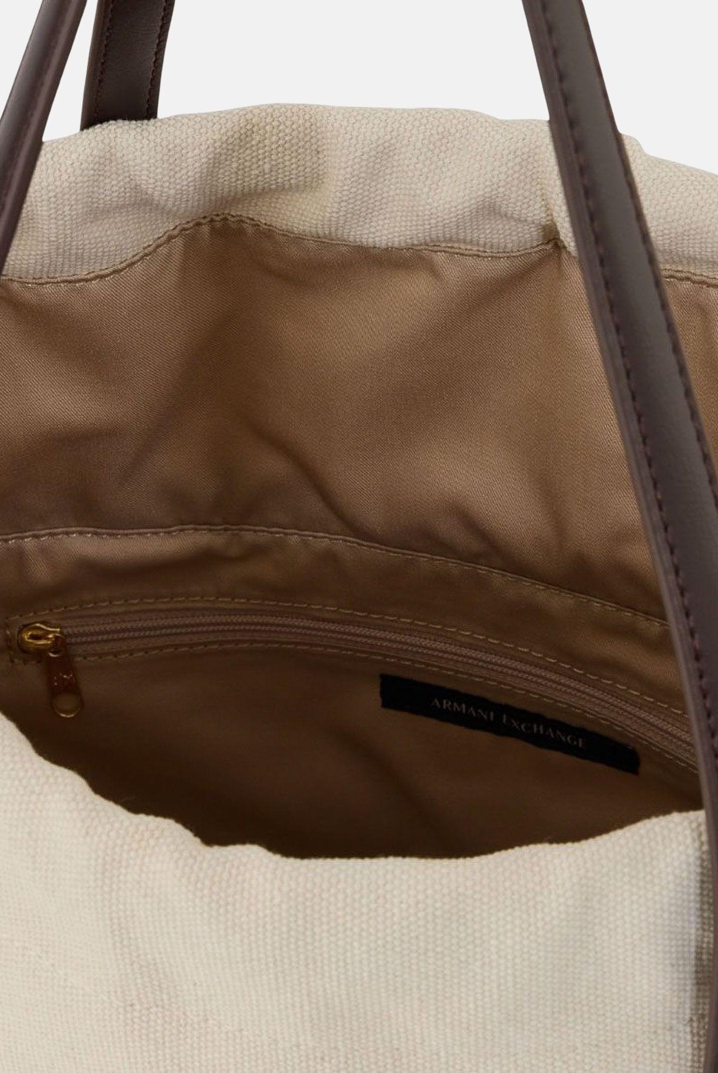 ARMANI EXCHANGE Shopper beige e marrone da donna con logo XW002607AF22635 M6262 ARMANI EXCHANGE