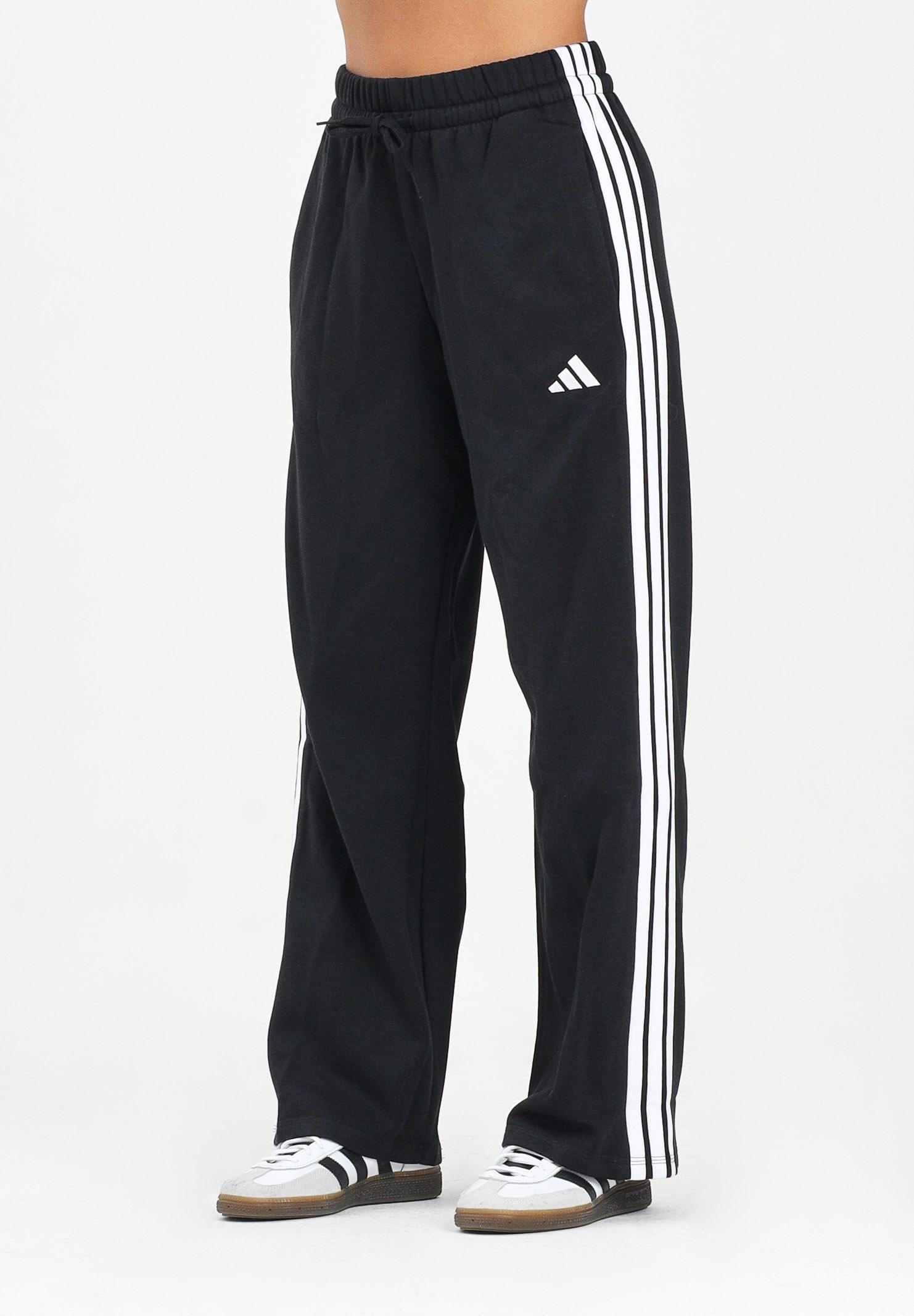 ADIDAS PERFORMANCE Pantalone sportivo Essentials 3-Stripes Open-Hem Fleece nero da donna JE1300 ADIDAS PERFORMANCE