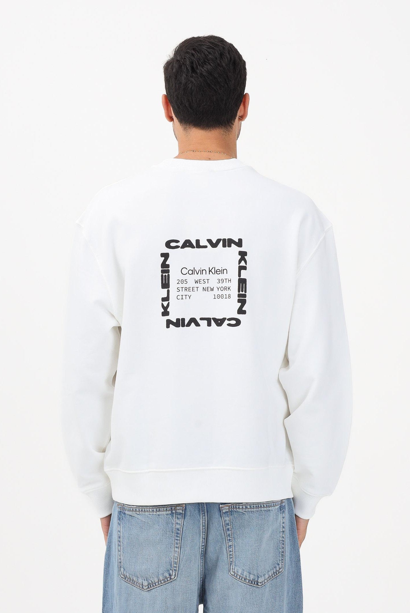 CALVIN KLEIN JEANS Felpa girocollo GRAPHIC bianca da uomo LV04RE254GYAF . CALVIN KLEIN JEANS