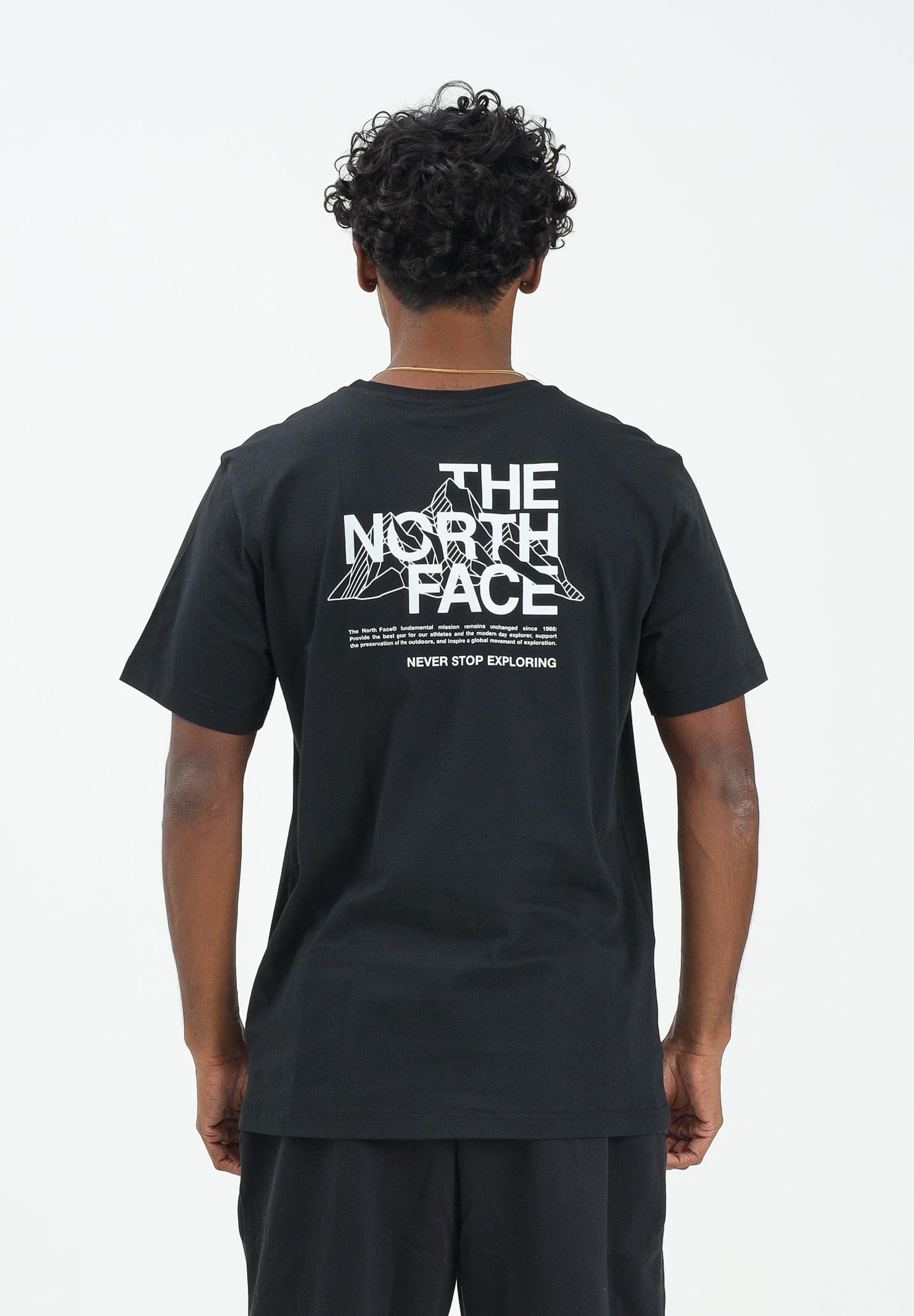 THE NORTH FACE T-shirt a manica corta MOUNTAIN SKETCH nera da uomo NF0A8EE8JK31 . THE NORTH FACE