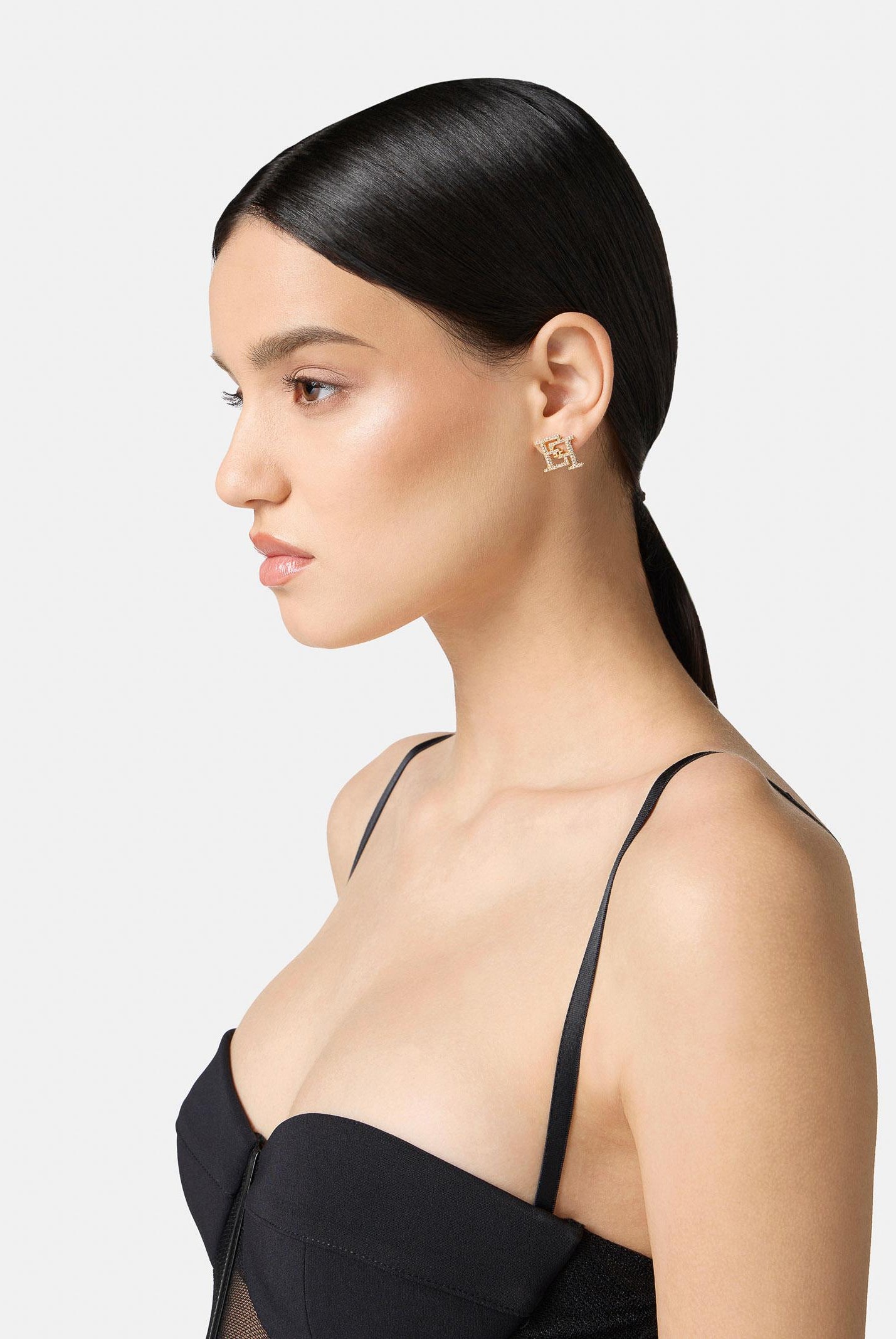 ELISABETTA FRANCHI Orecchini oro da donna con doppio logo<BR/> OR02A56E2 U95 ELISABETTA FRANCHI