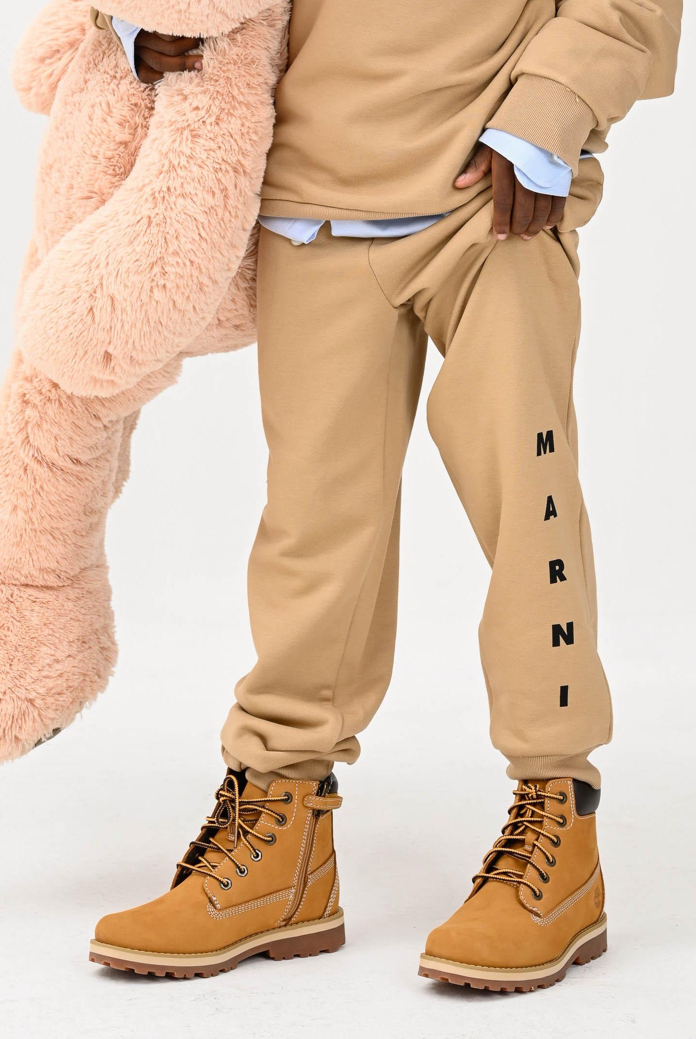 MARNI Pantalone sportivo beige per donna, ragazzi e bambini con logo istituzionale M01218M00V0 0M715 MARNI