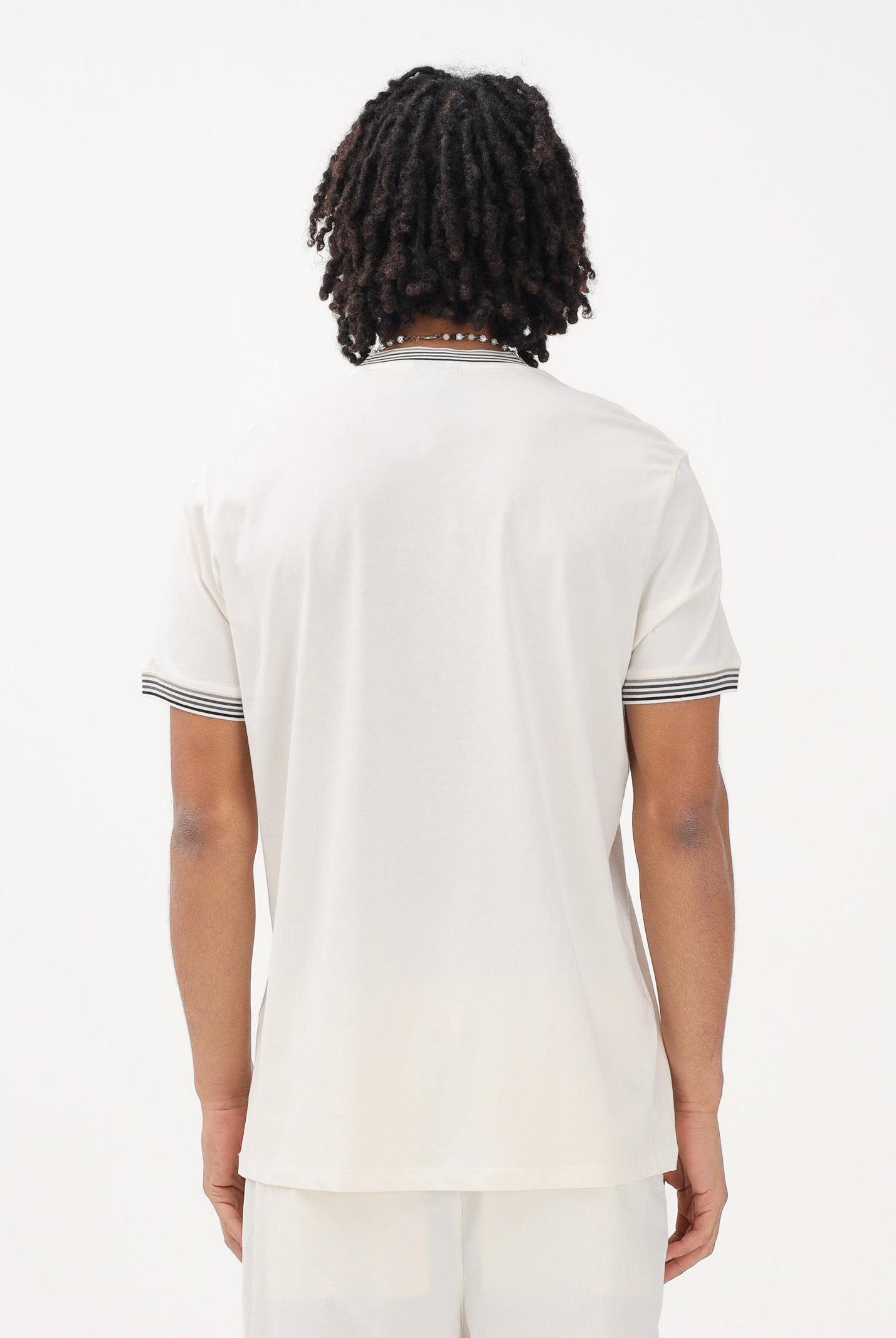 ARMANI EXCHANGE T-shirt a manica corta panna da uomo con logo XM002451AF10356 U1074 ARMANI EXCHANGE