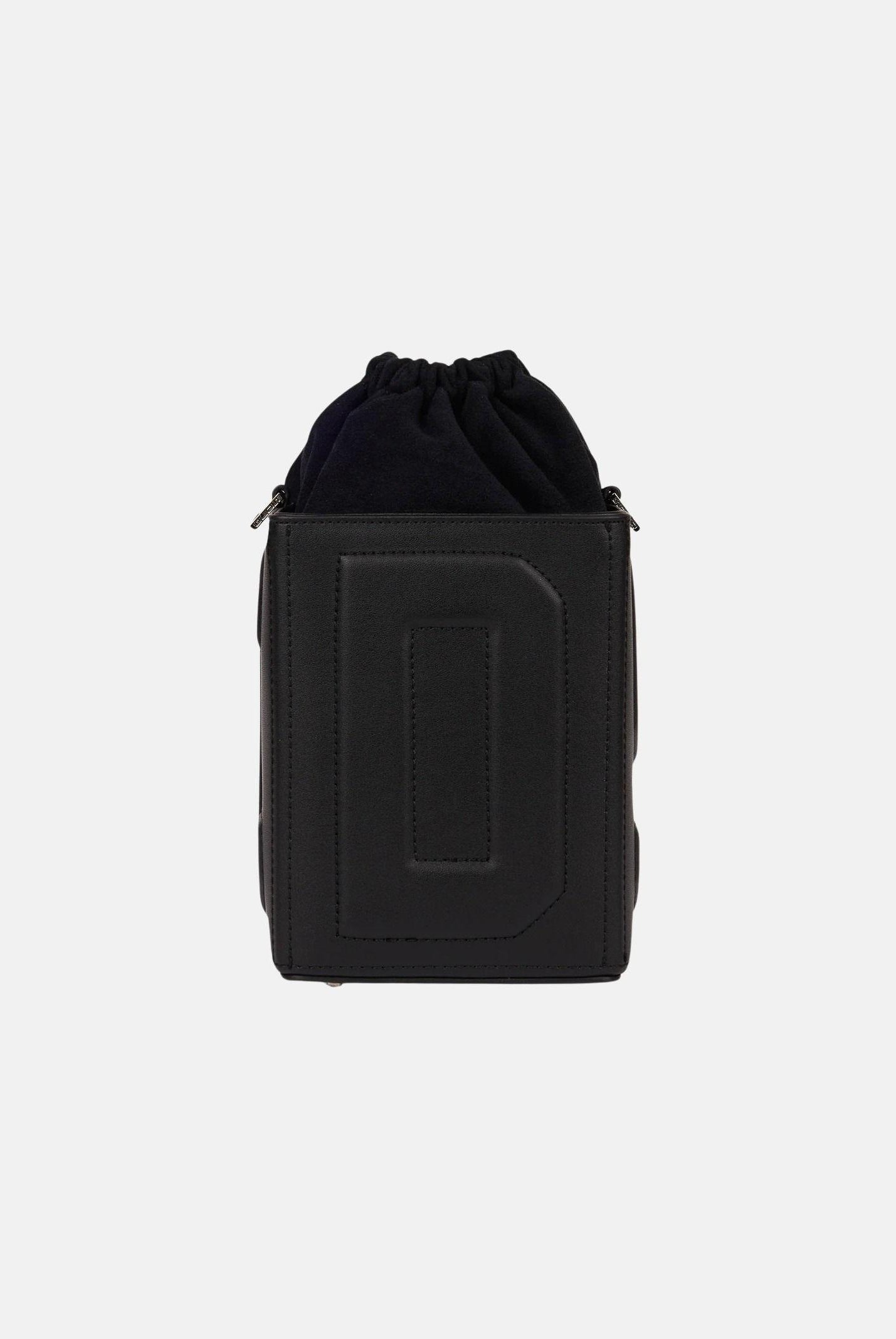 GCDS Borsa a mano nera da donna con logo GCDS in rilievo 3D GCDSD001 99 GCDS
