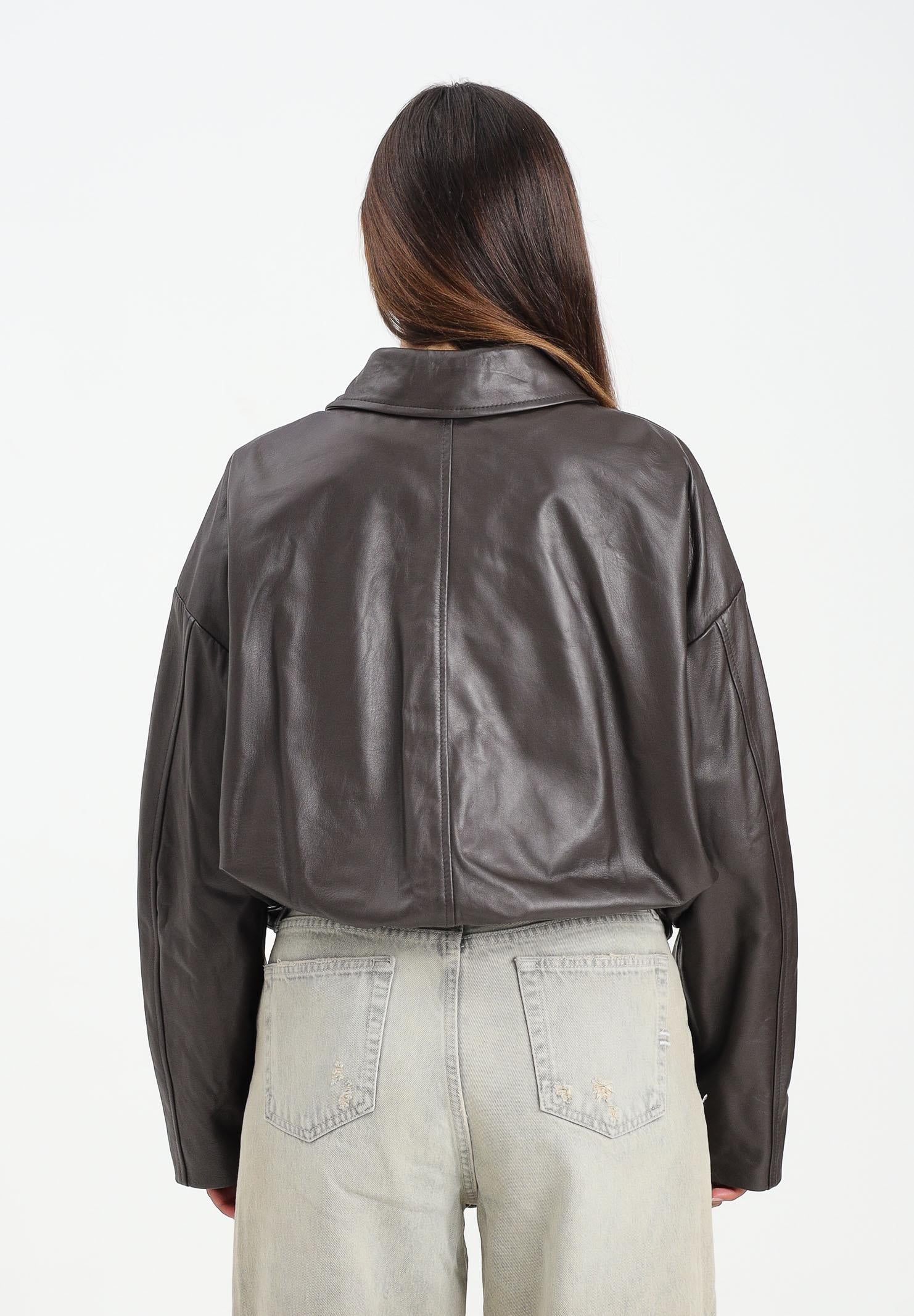 VICOLO Giubbotto di pelle marrone da donna TF0272 FU691 VICOLO