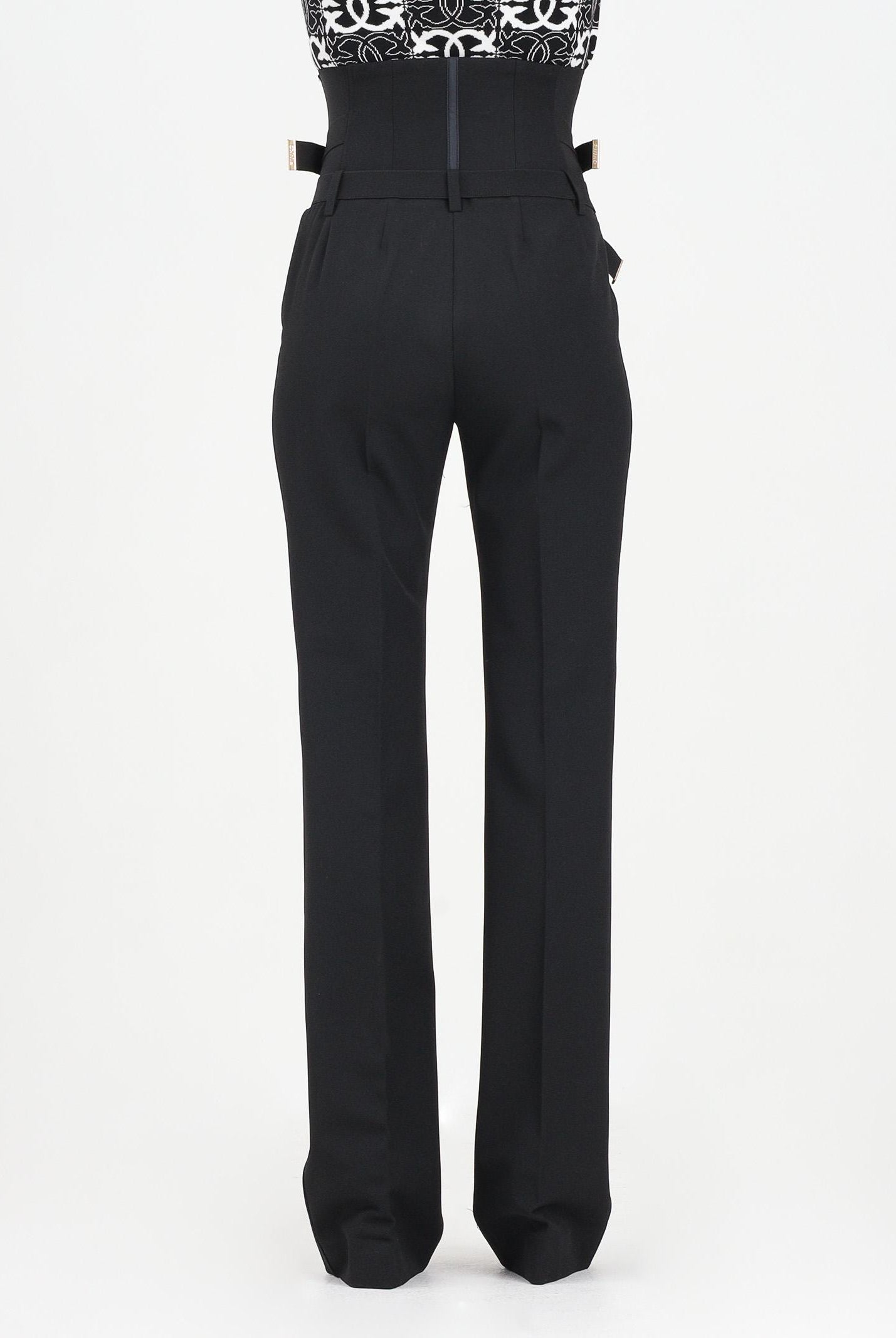 PINKO Pantalone elegante nero da donna con dettaglio bustier 105654A2QV Z99 PINKO