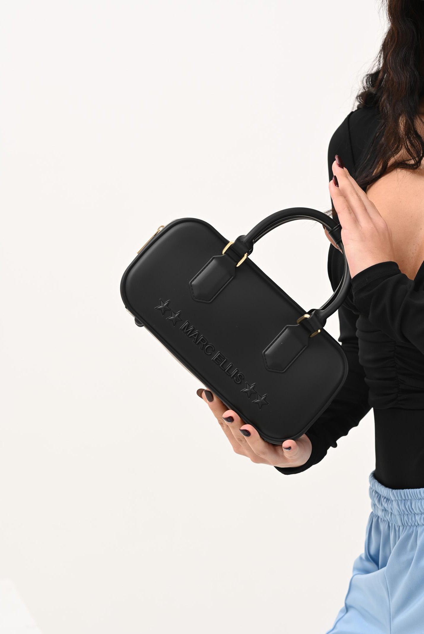 MARC ELLIS Borsa a mano FLAT STITCH 25 nera da donna FLAT-STICH25 BLLIGO MARC ELLIS