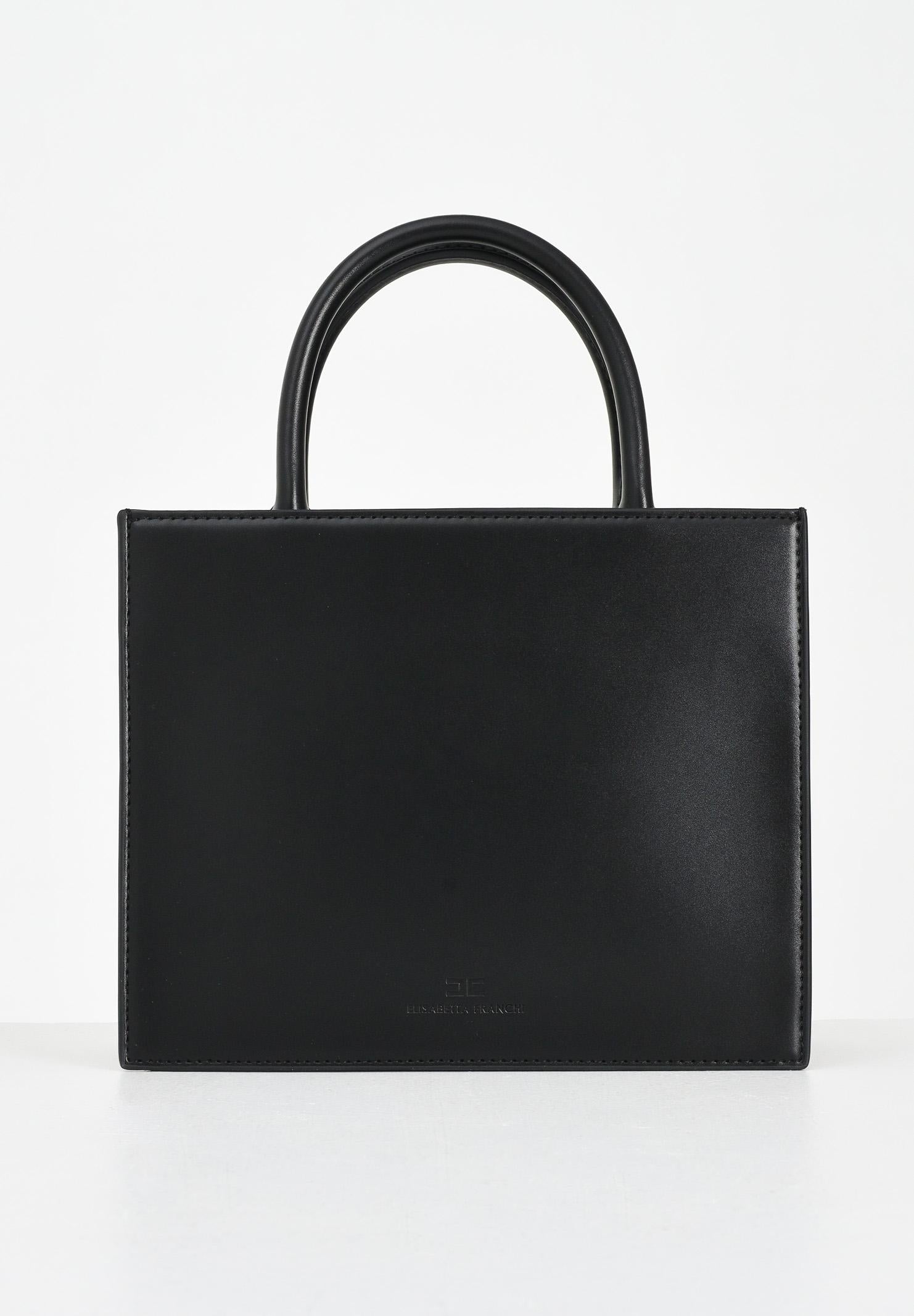 ELISABETTA FRANCHI Tote piccola nera da donna con logo BS33A56E2 110 ELISABETTA FRANCHI