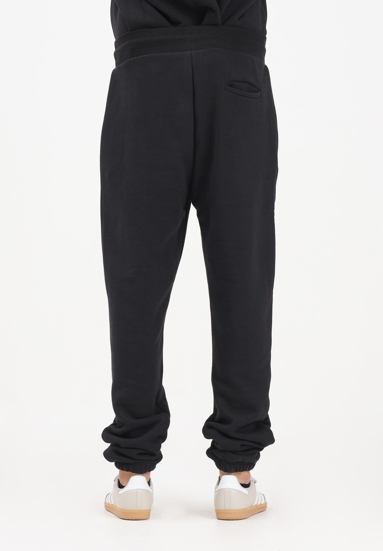 GCDS Pantalone sportivo nero per uomo e donna con logo impresso B2EM3006JD1 99 GCDS