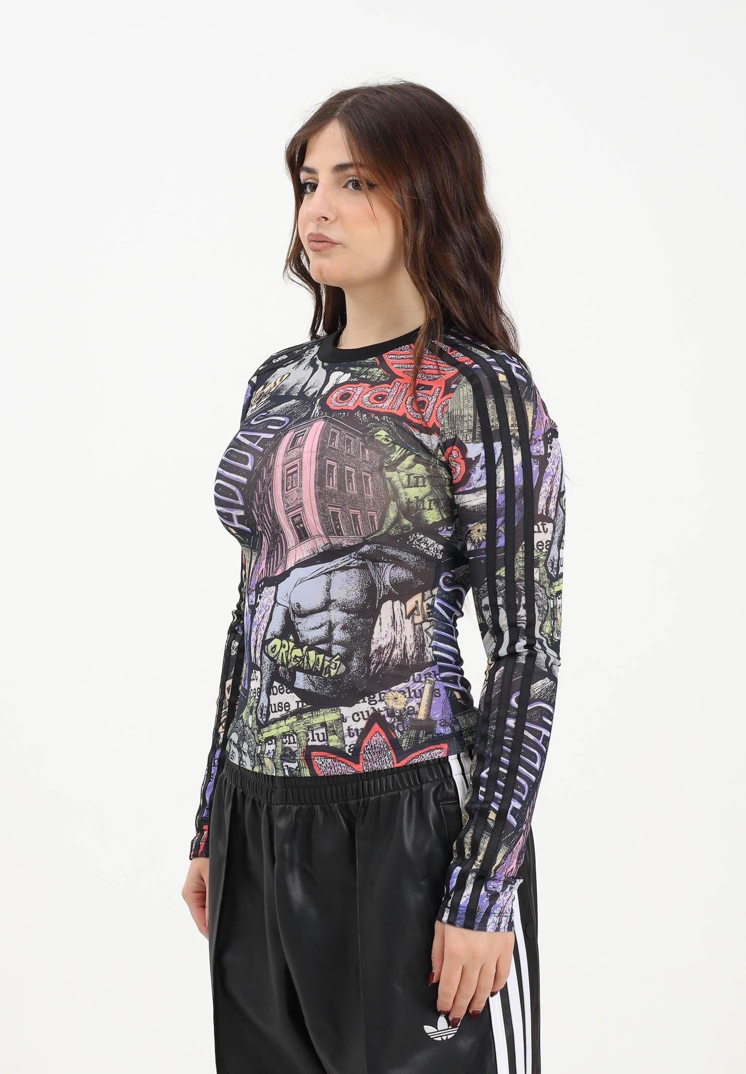 ADIDAS ORIGINALS T-shirt a manica lunga adidas X Jeremy Scott Pride AOP Power Mesh multicolore da donna JW0826 . ADIDAS ORIGINALS