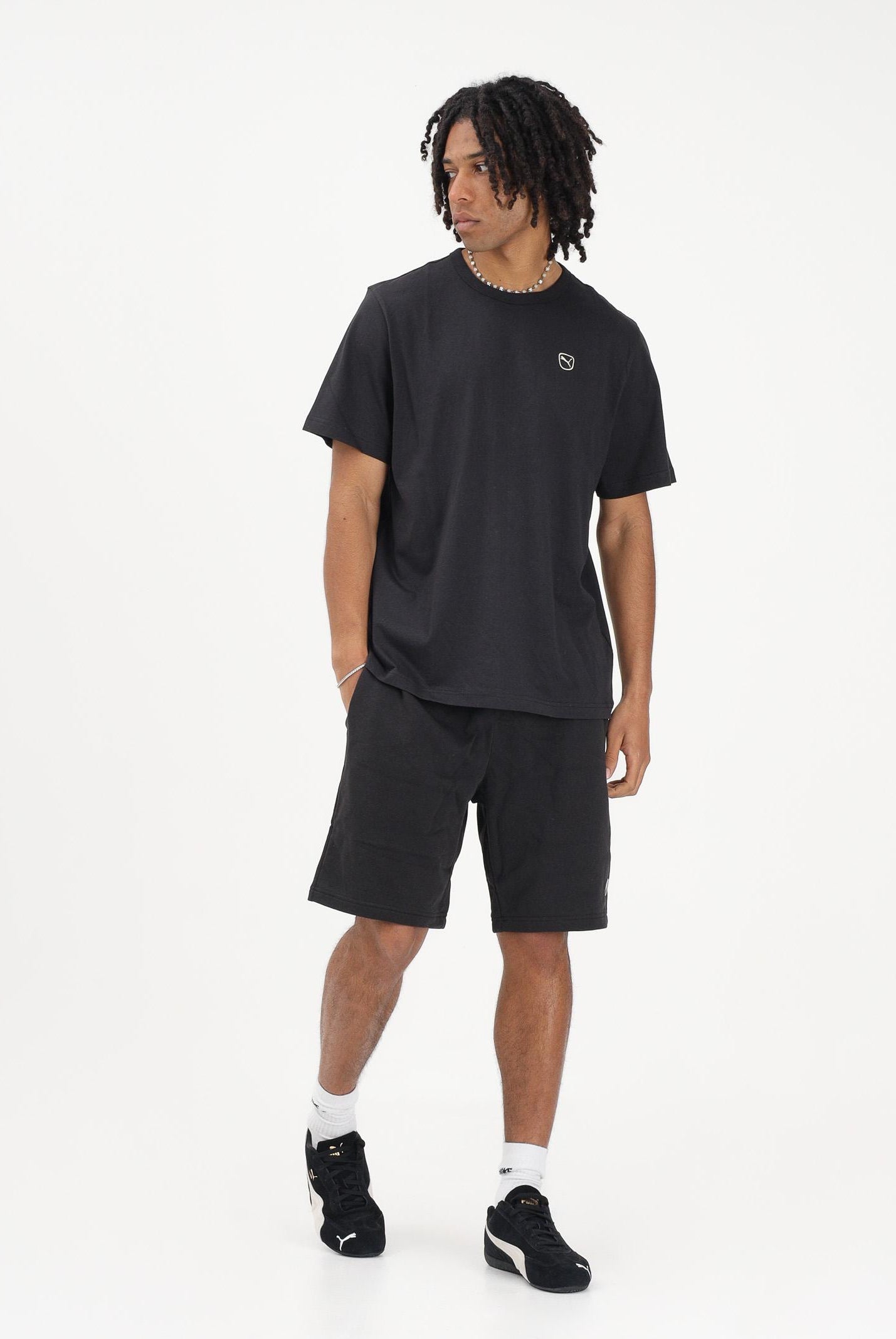 PUMA T-shirt a manica corta Essentials Elevated nera da uomo 692054 01 PUMA