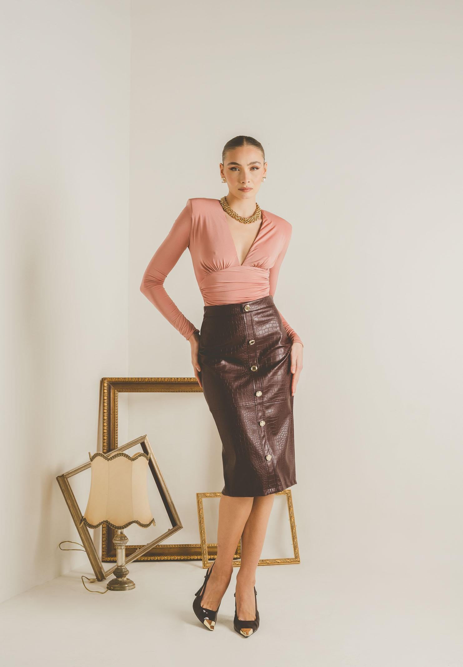 SANTAS Gonna midi BELLE ÉTOILE bordeaux da donna PV2610 BO SANTAS