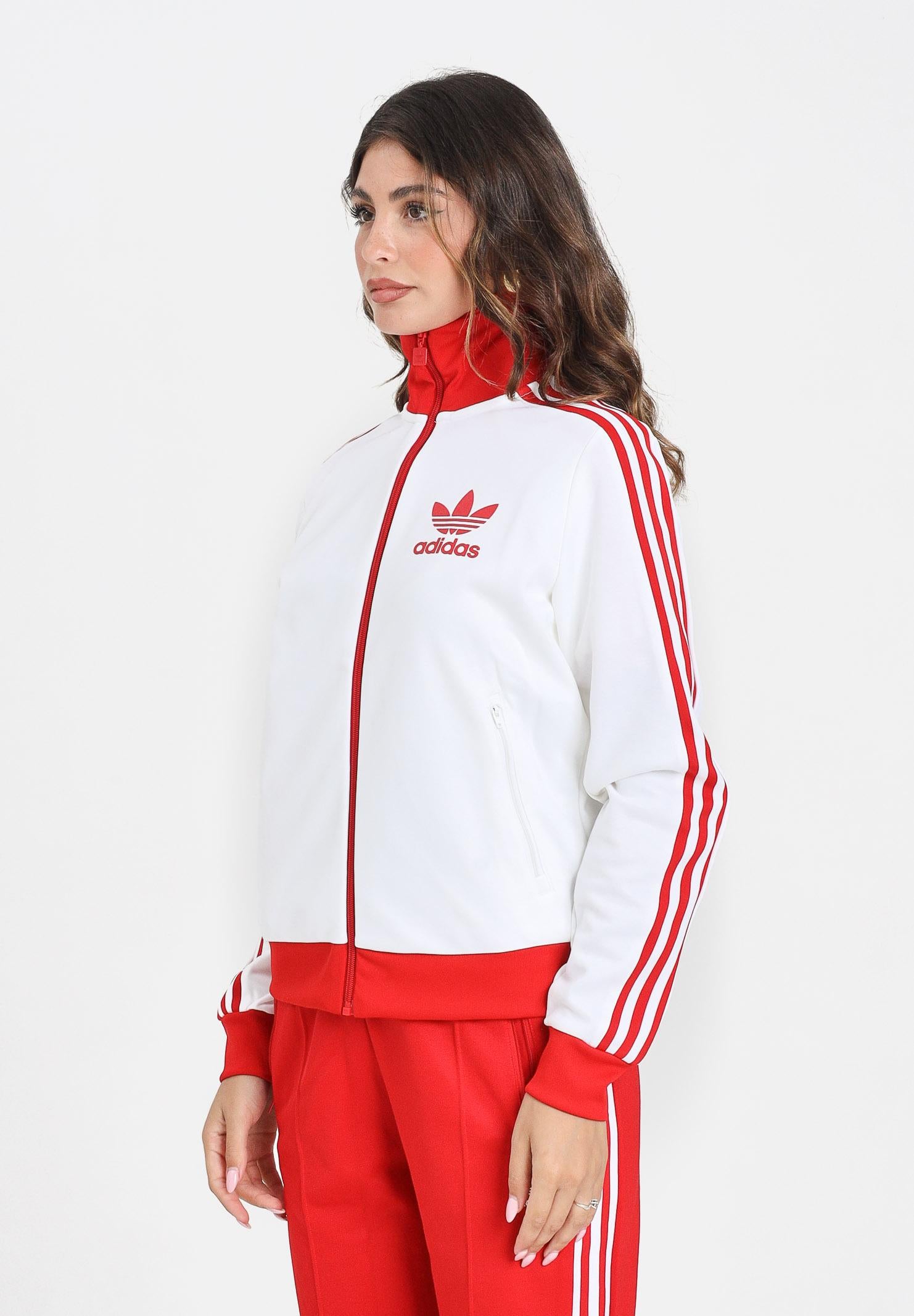 ADIDAS ORIGINALS Felpa con zip Heritage bianca da donna JX7849 ADIDAS ORIGINALS