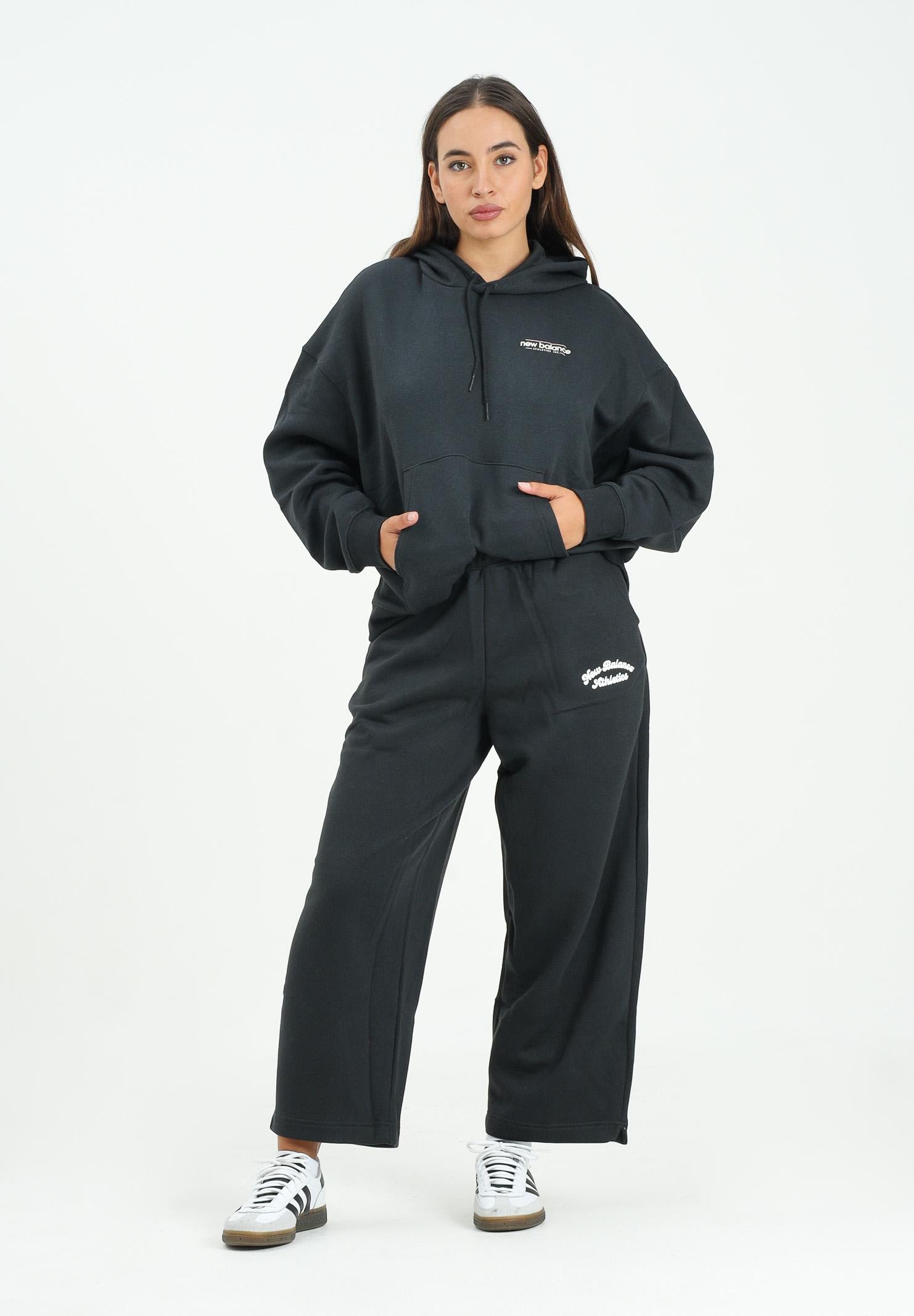 NEW BALANCE Pantalone sportivo Linear Heritage Fleece Barrel nero da donna WP53500BK NEW BALANCE
