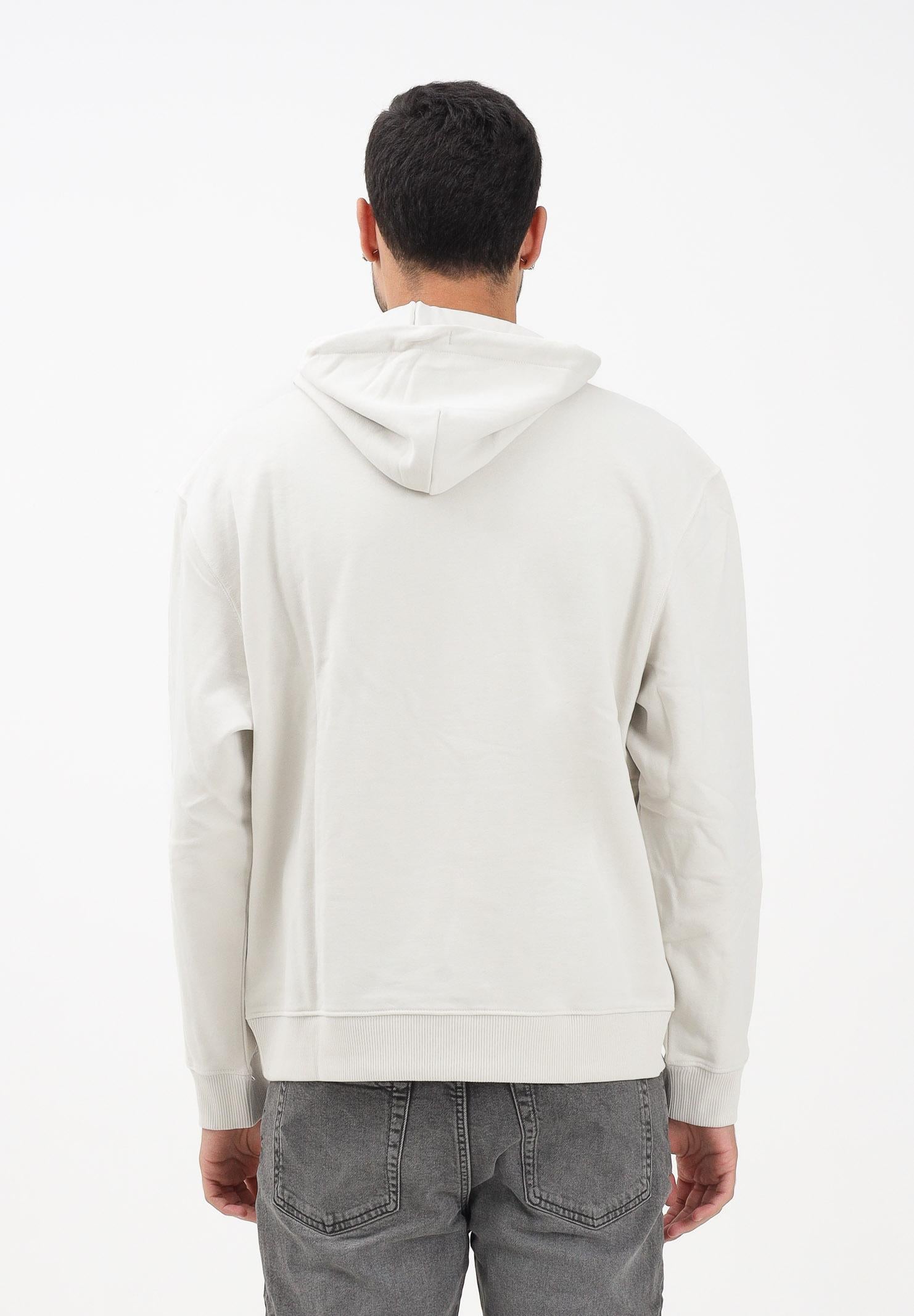 CALVIN KLEIN JEANS Felpa con cappuccio panna da uomo rifinita da logo LV04RC297G67U CALVIN KLEIN JEANS