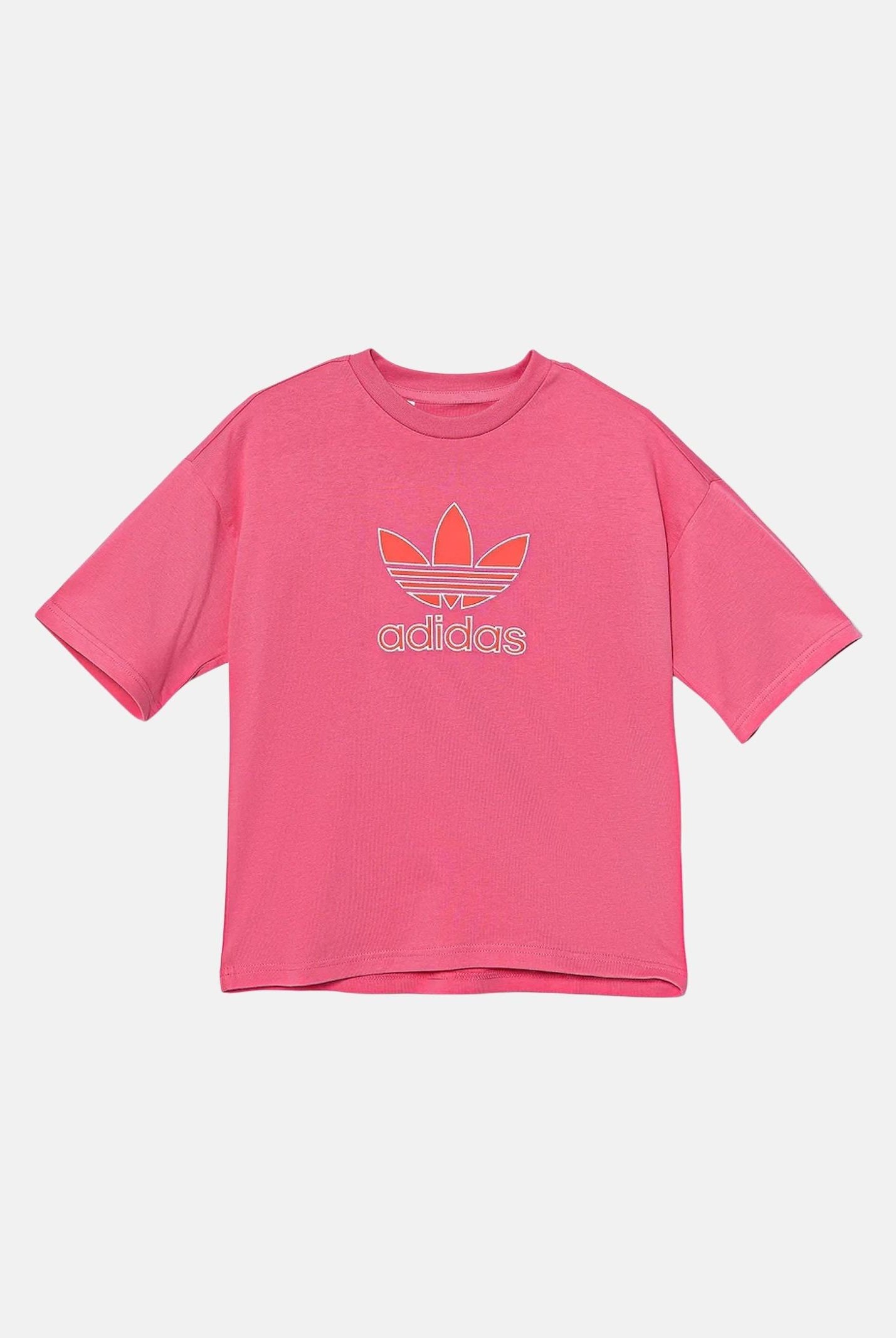 ADIDAS ORIGINALS T-shirt a manica corta Oversize Trefoil rosa da bambina JV8559 ADIDAS ORIGINALS