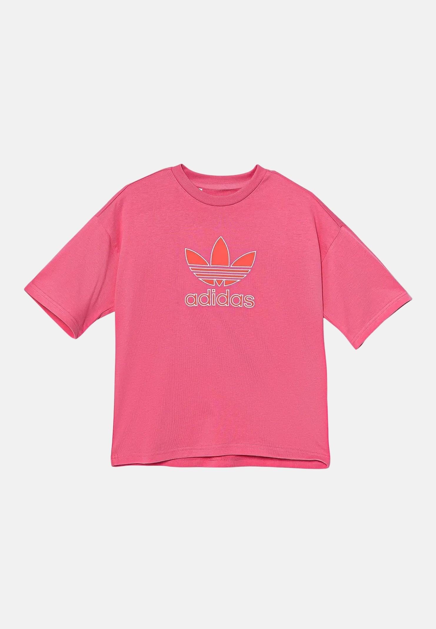 ADIDAS ORIGINALS T-shirt a manica corta Oversize Trefoil rosa da bambina JV8559 ADIDAS ORIGINALS