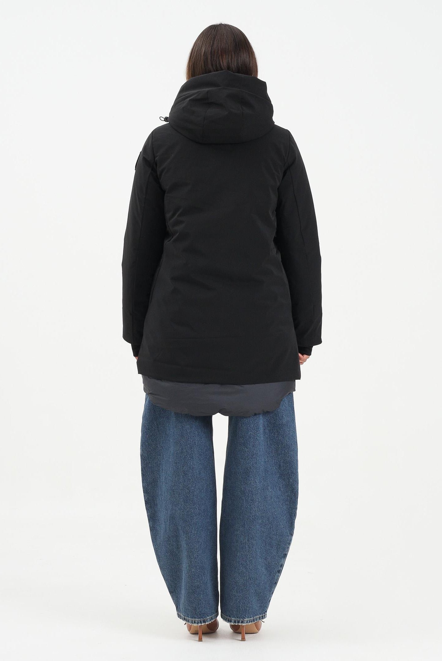 BOMBOOGIE Piumino lungo bio-materica nero da donna CW9146FPX5 90 BOMBOOGIE