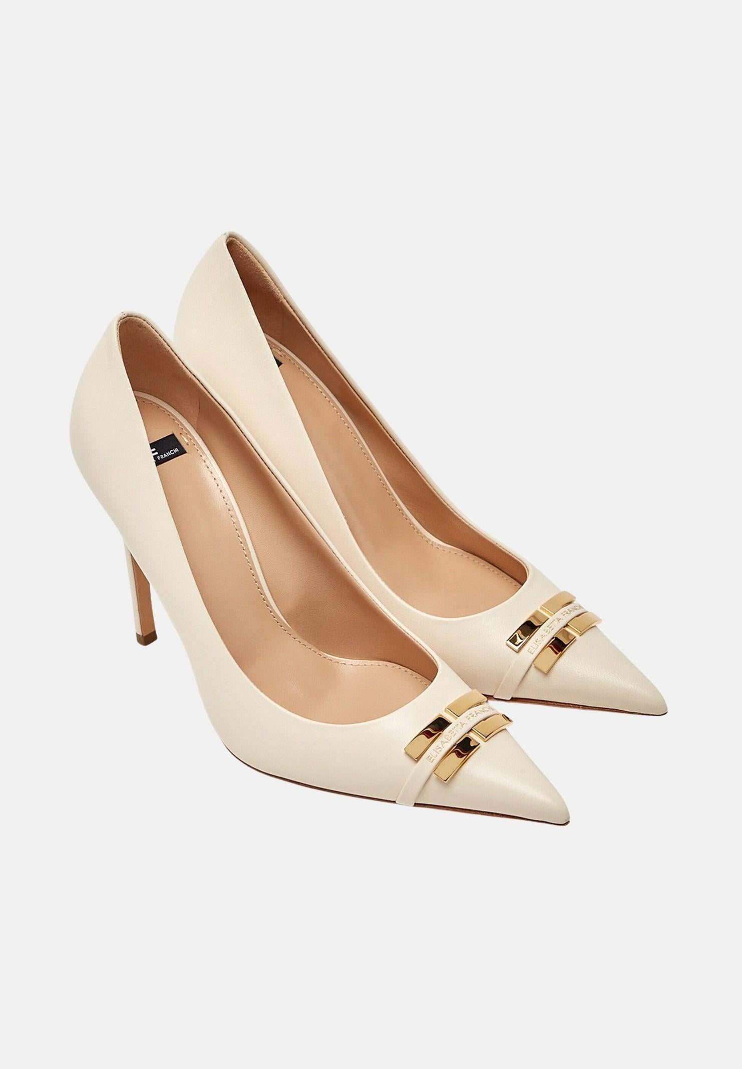 ELISABETTA FRANCHI Decollete burro da donna con dettaglio logo SA15L61E2 193 ELISABETTA FRANCHI