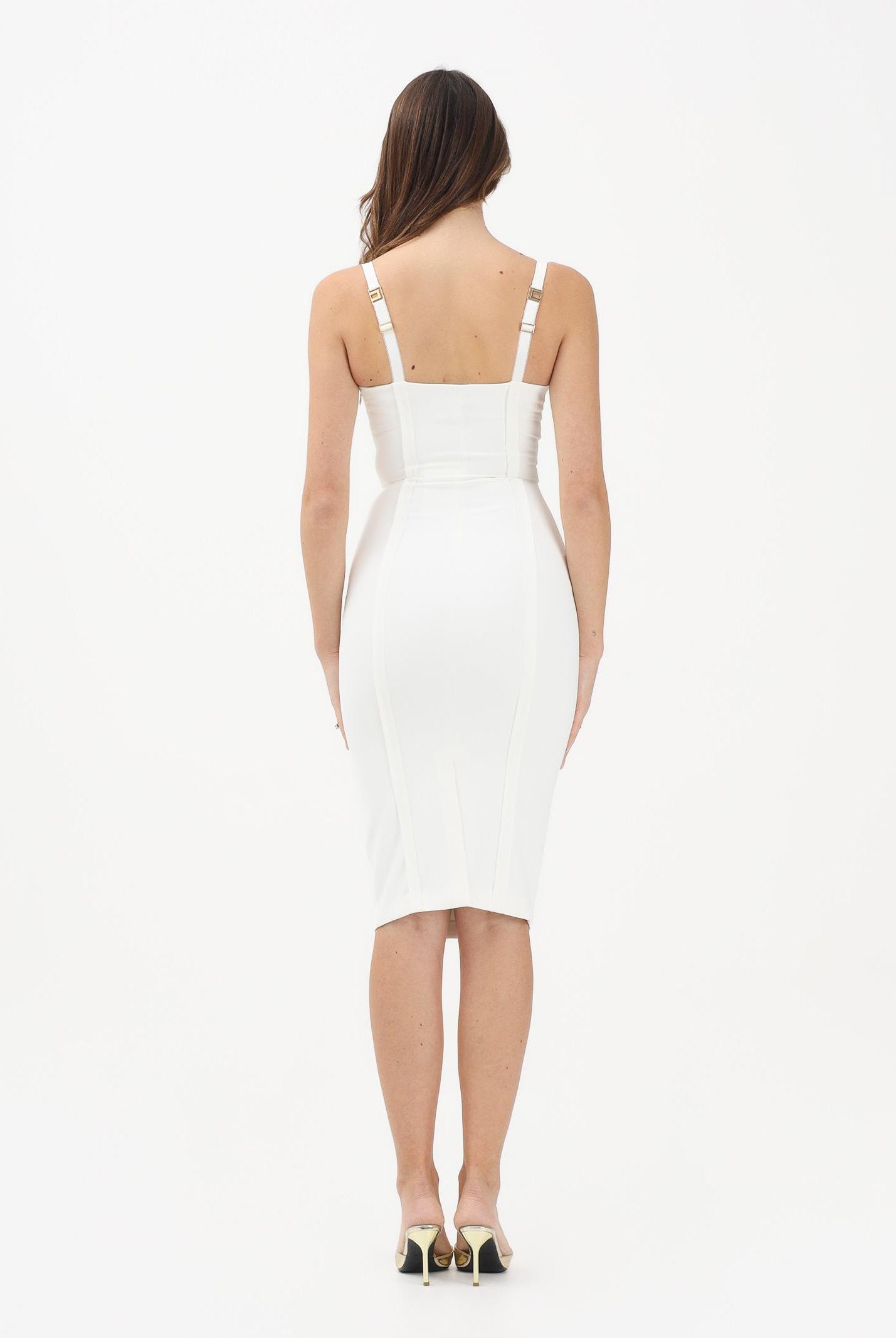 ELISABETTA FRANCHI Abito midi avorio da donna AB91861E2 360 ELISABETTA FRANCHI