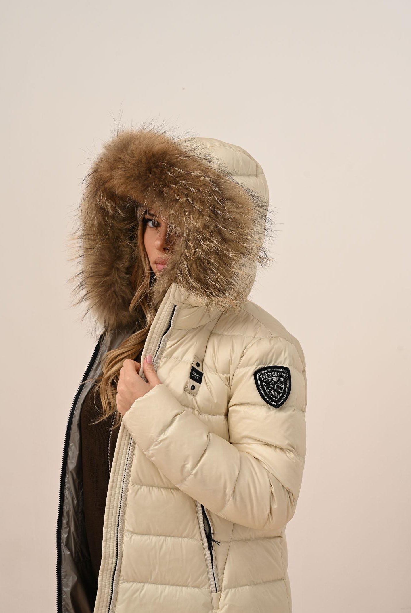 BLAUER Piumino lungo KRISTIN panna da donna 25WBLDK03103-006047 907GG BLAUER