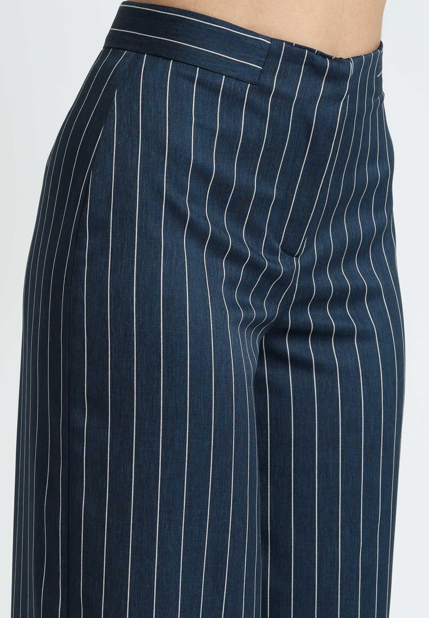 SANTAS Pantalone APPLE PIE blu da donna con motivo gessato PV25018 BLU SANTAS