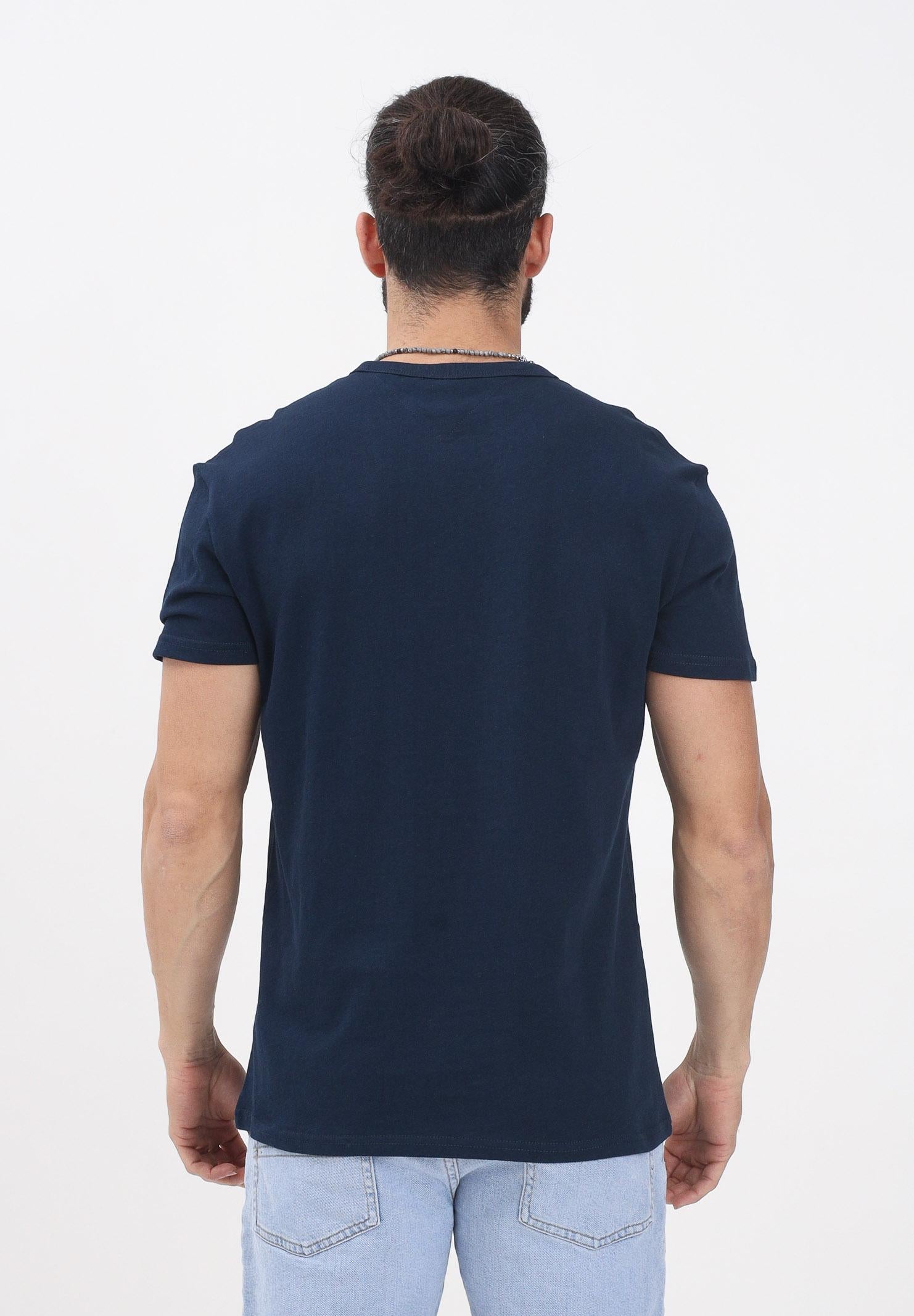 TOMMY JEANS T-shirt a manica corta blu da uomo con ricamo logo DM0DM20322C1G TOMMY JEANS