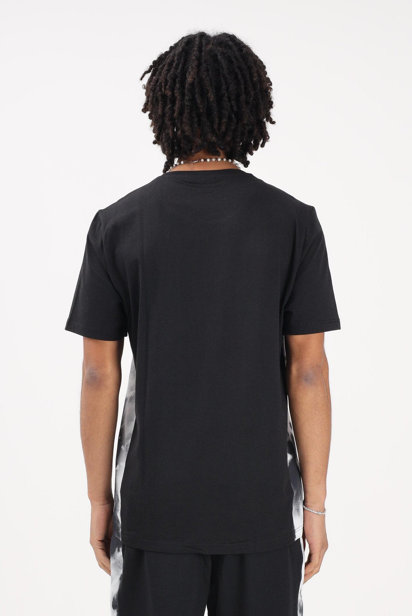 AUSTRALIAN T-shirt a manica corta nera da uomo con inserti laterali con stampa effetto tie-dye SPUTS0021836 003 AUSTRALIAN