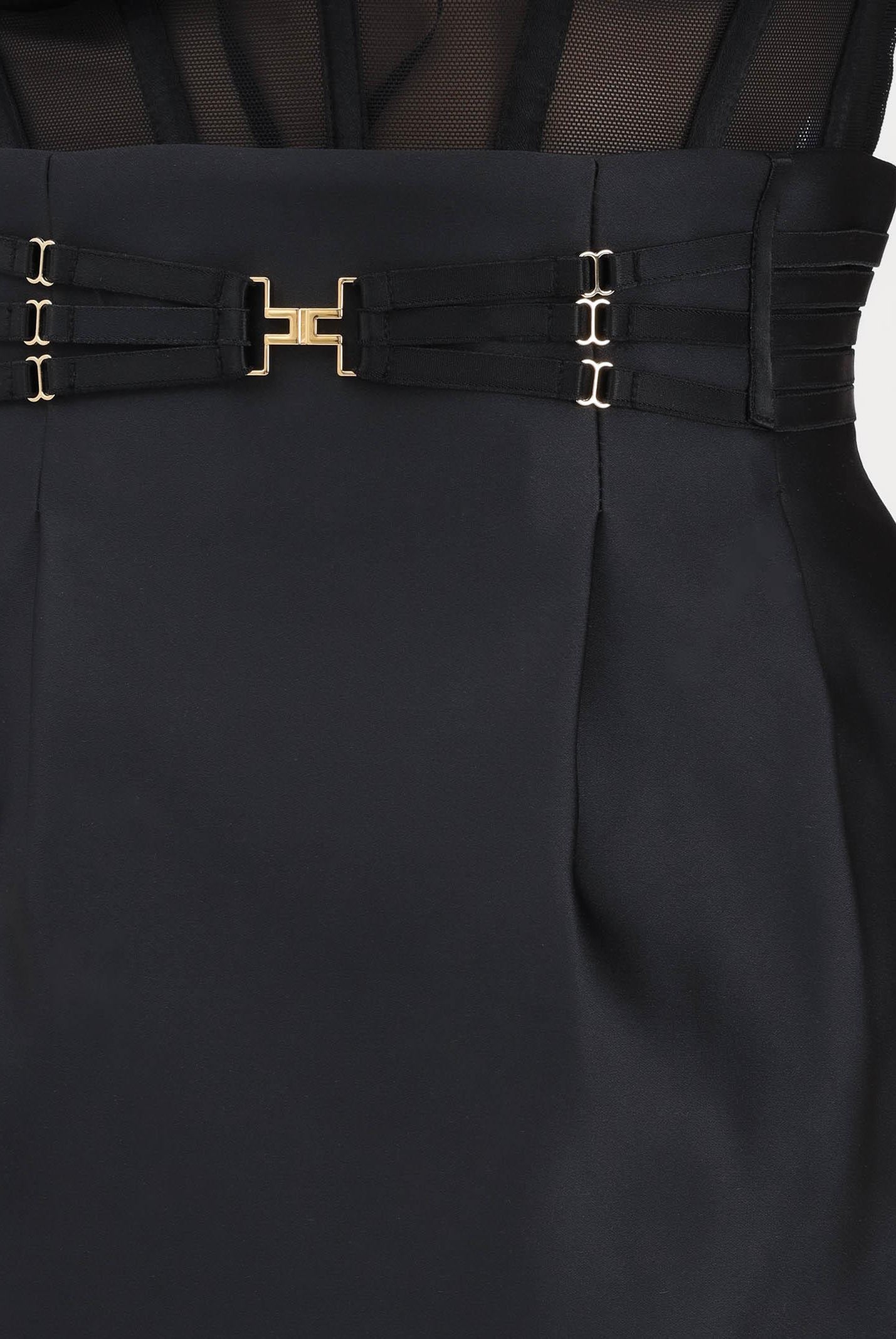 ELISABETTA FRANCHI Gonna corta nera da donna con elastici GO18962E2 110 ELISABETTA FRANCHI
